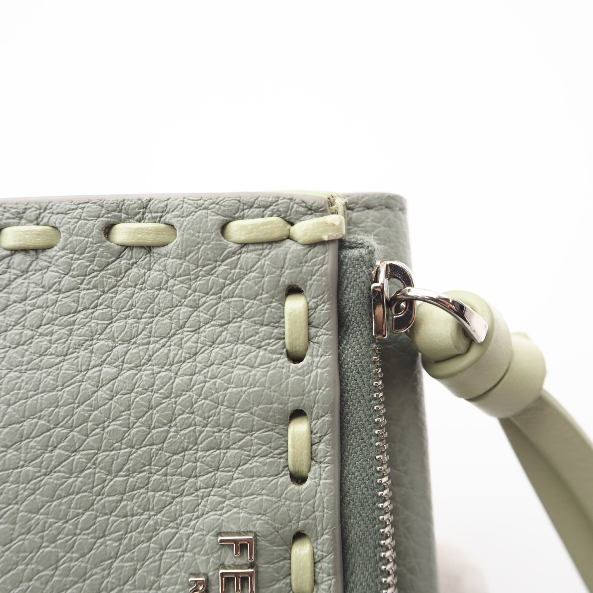 Fendi Green Leather Wallet (Tri-Fold) (Pre-Owned)