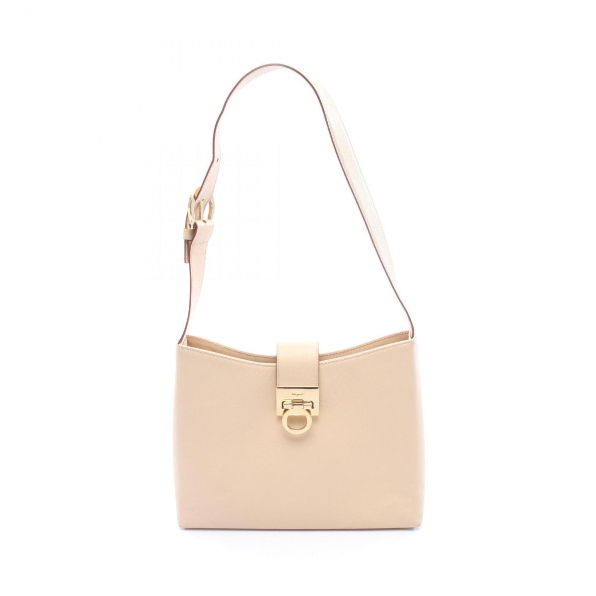 Salvatore Ferragamo Beige Leather Handbag Shoulder Bag (Pre-Owned)
