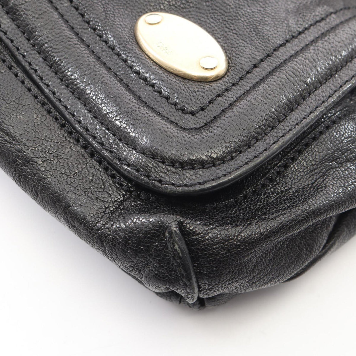 Chloé Black Leather Handbag Shoulder Bag (Pre-Owned)