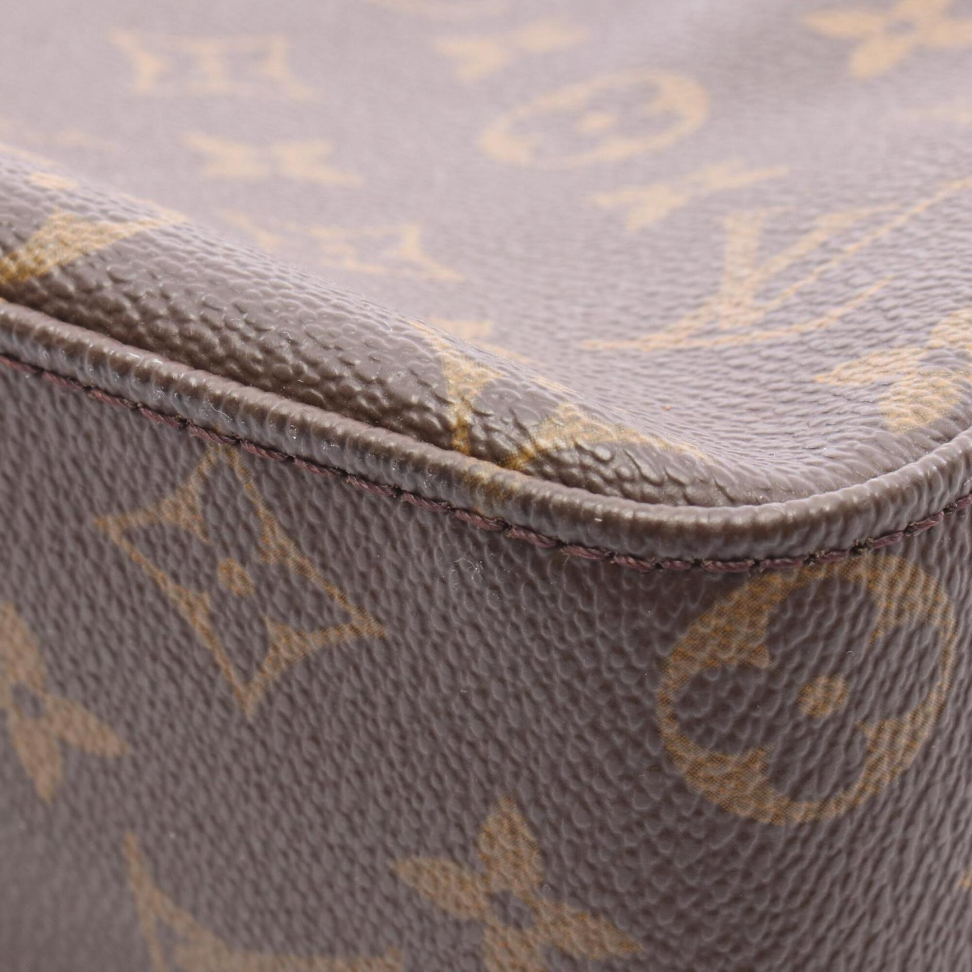 Louis Vuitton Brown Coated Canvas Leather Handbag Shoulder Bag (Pre-Owned)