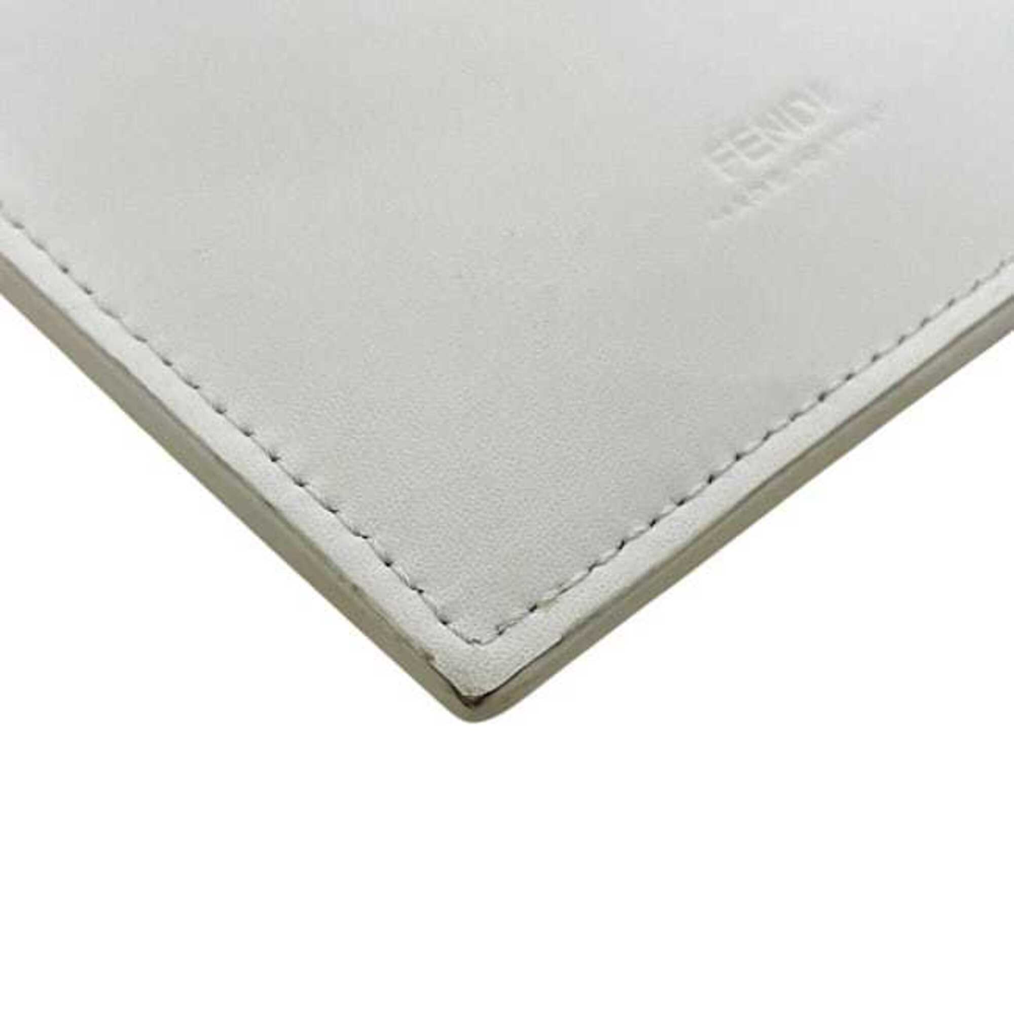 Fendi Beige White Leather Fur Pouch (Pre-Owned)
