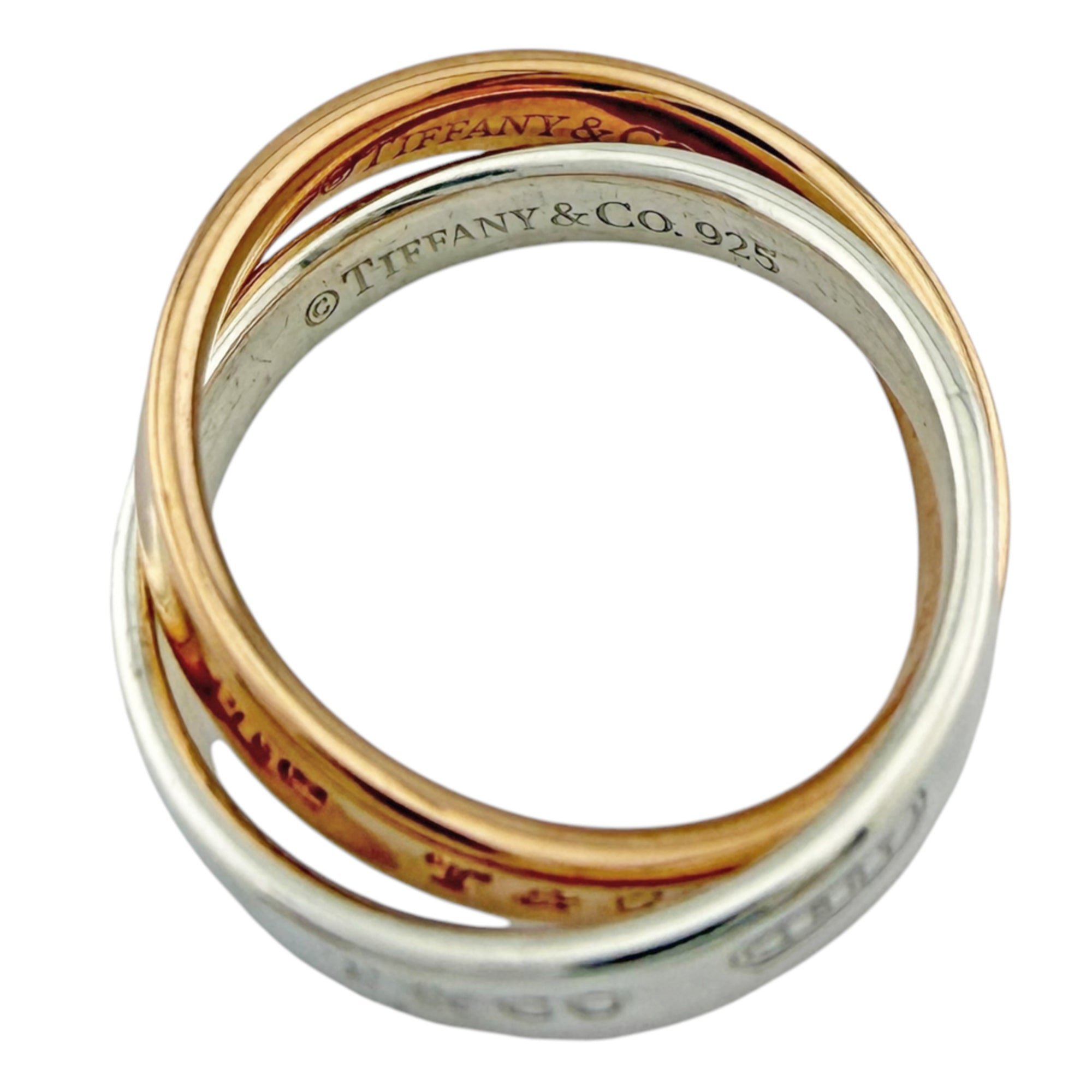 Tiffany Silver Pink Gold Pink Gold (18K) Silver 925 Band Ring (Pre-Owned)