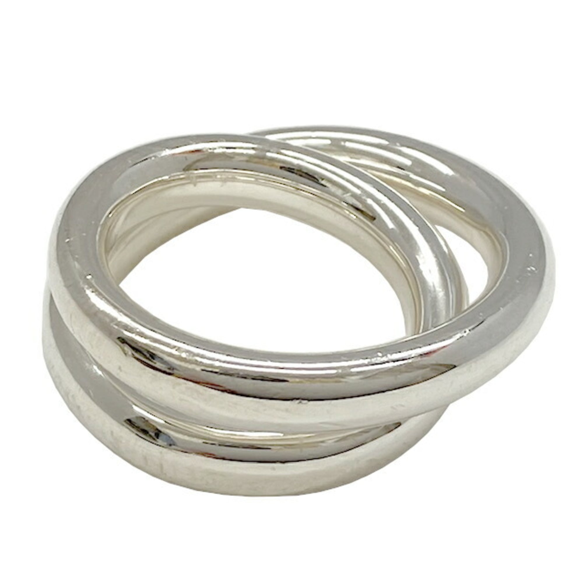 Hermes Silver Silver 925 Band Ring (Pre-Owned)