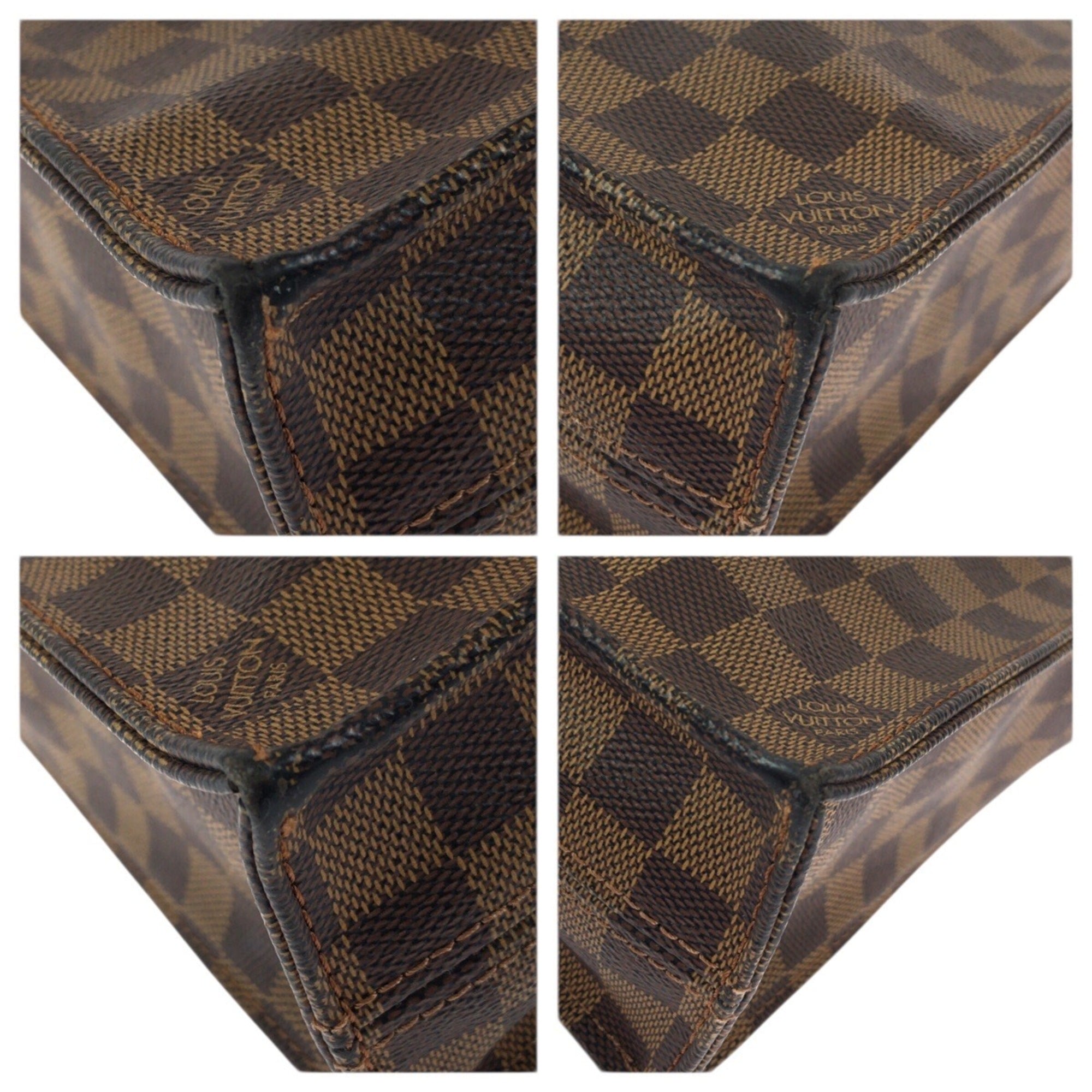 Louis Vuitton Brown Damier Canvas Ebene Pvc Leather Handbag Tote Bag (Pre-Owned)