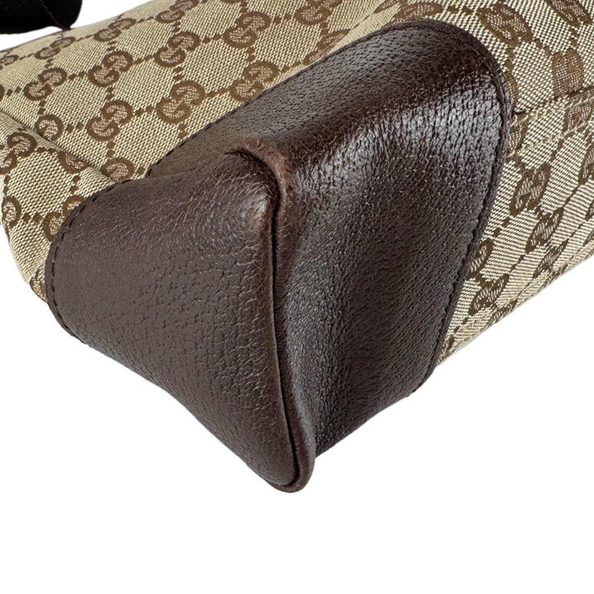Gucci Brown Brown Gg Gg Canvas Leather Shoulder Bag (Pre-Owned)