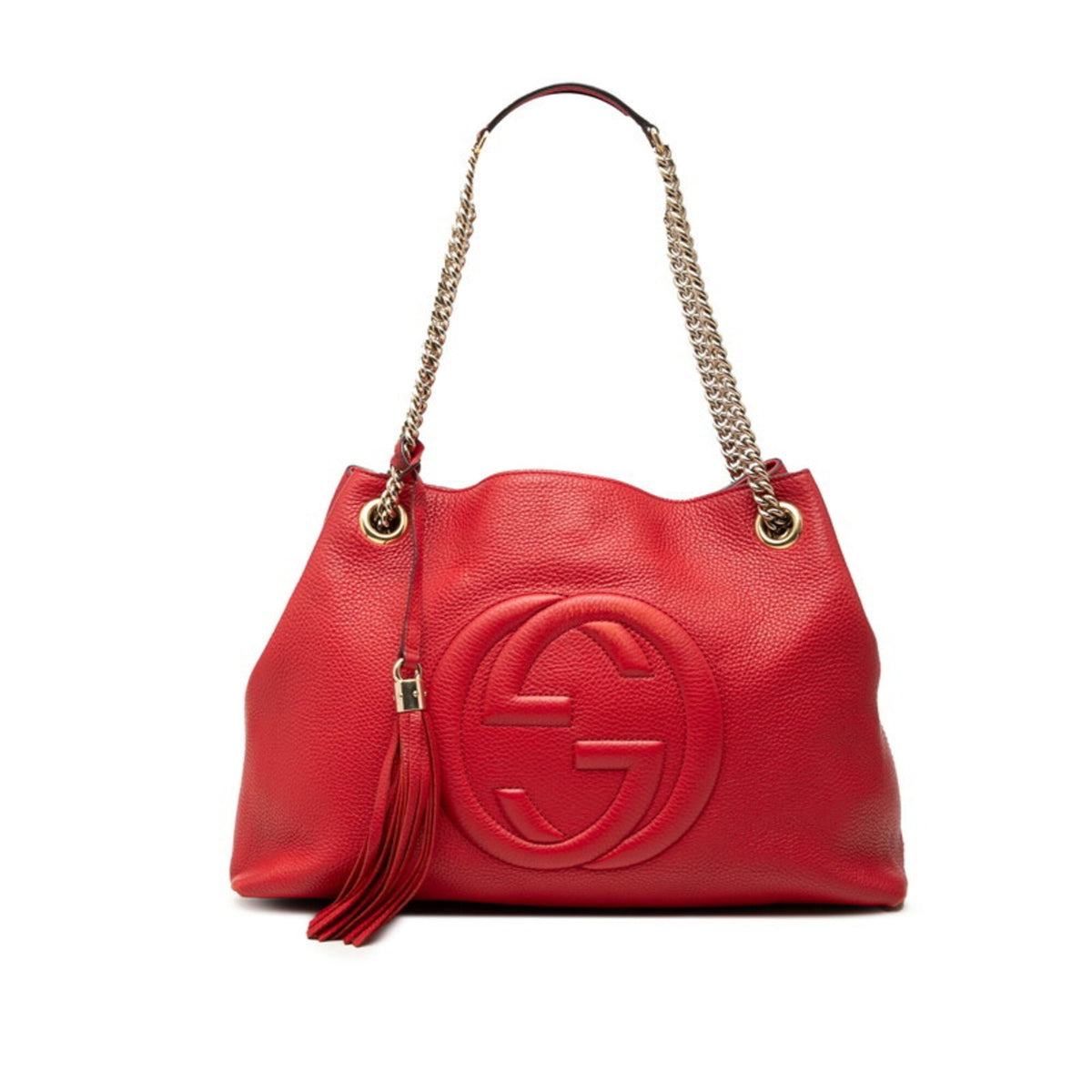 Gucci Soho Red Color Leather Shoulder Bag (Pre-Owned)