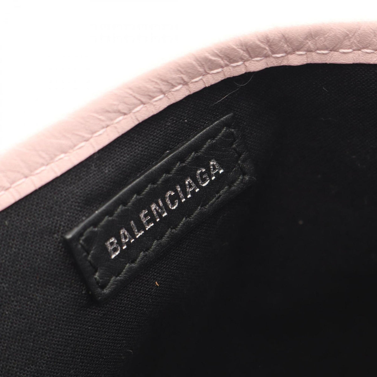 Balenciaga Ivory Pink Canvas Leather Handbag Pouch (Pre-Owned)