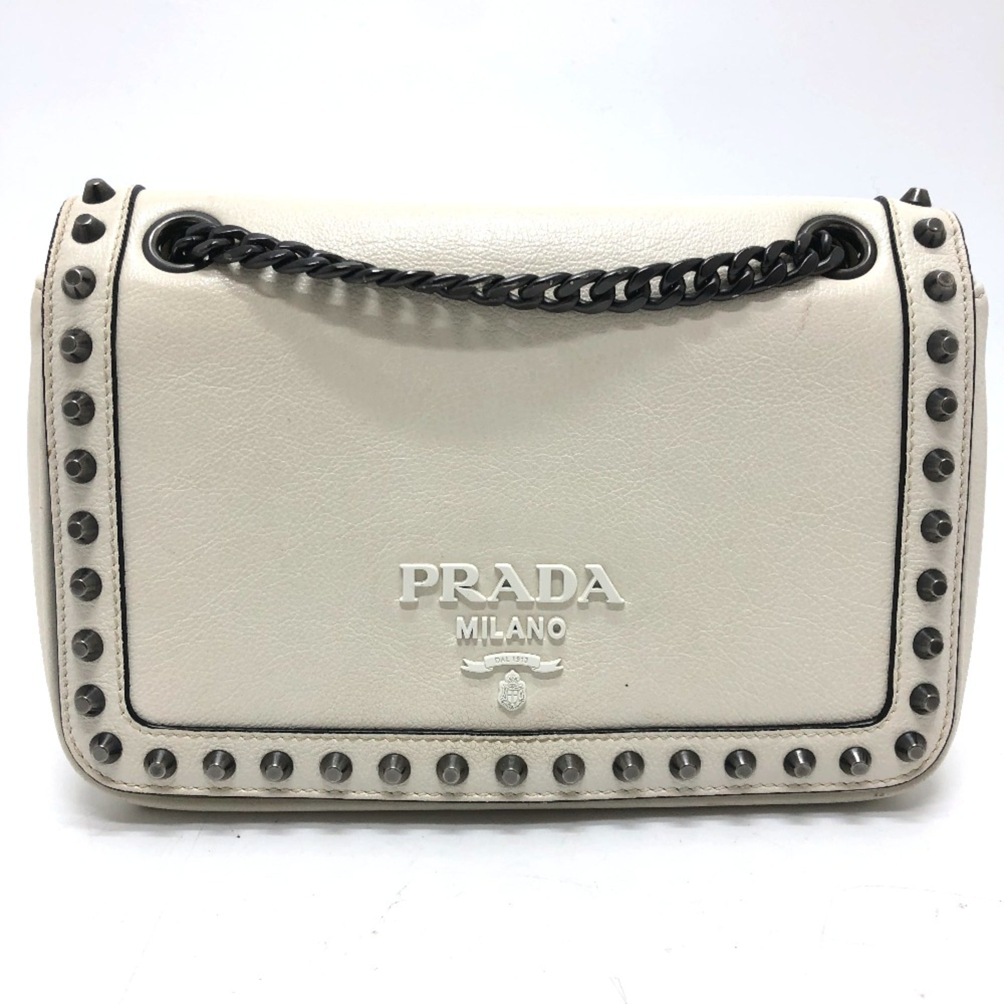 Prada White Leather Shoulder Bag (Pre-Owned)