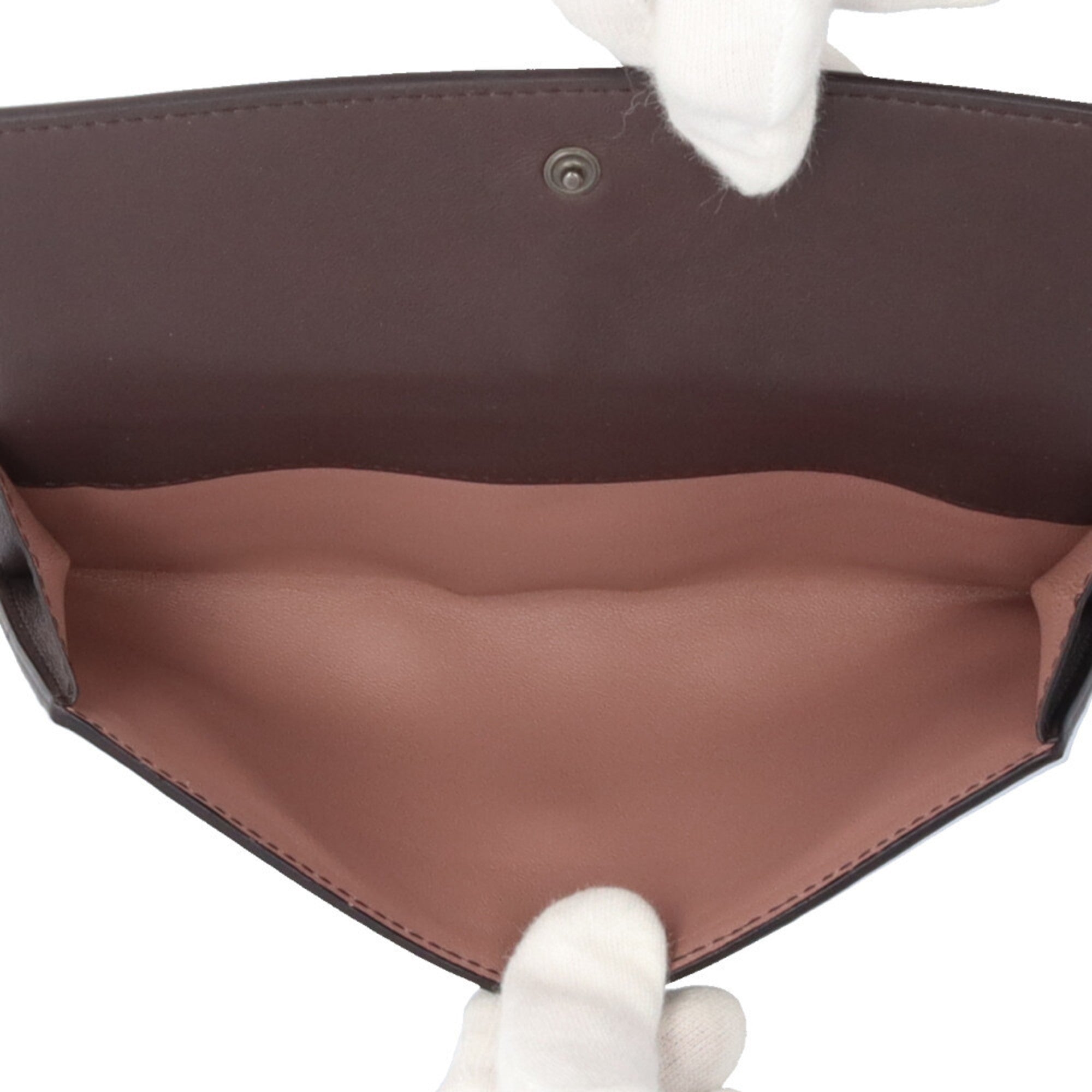 Bottega Veneta Brown Leather Long Wallet (Tri-Fold) (Pre-Owned)
