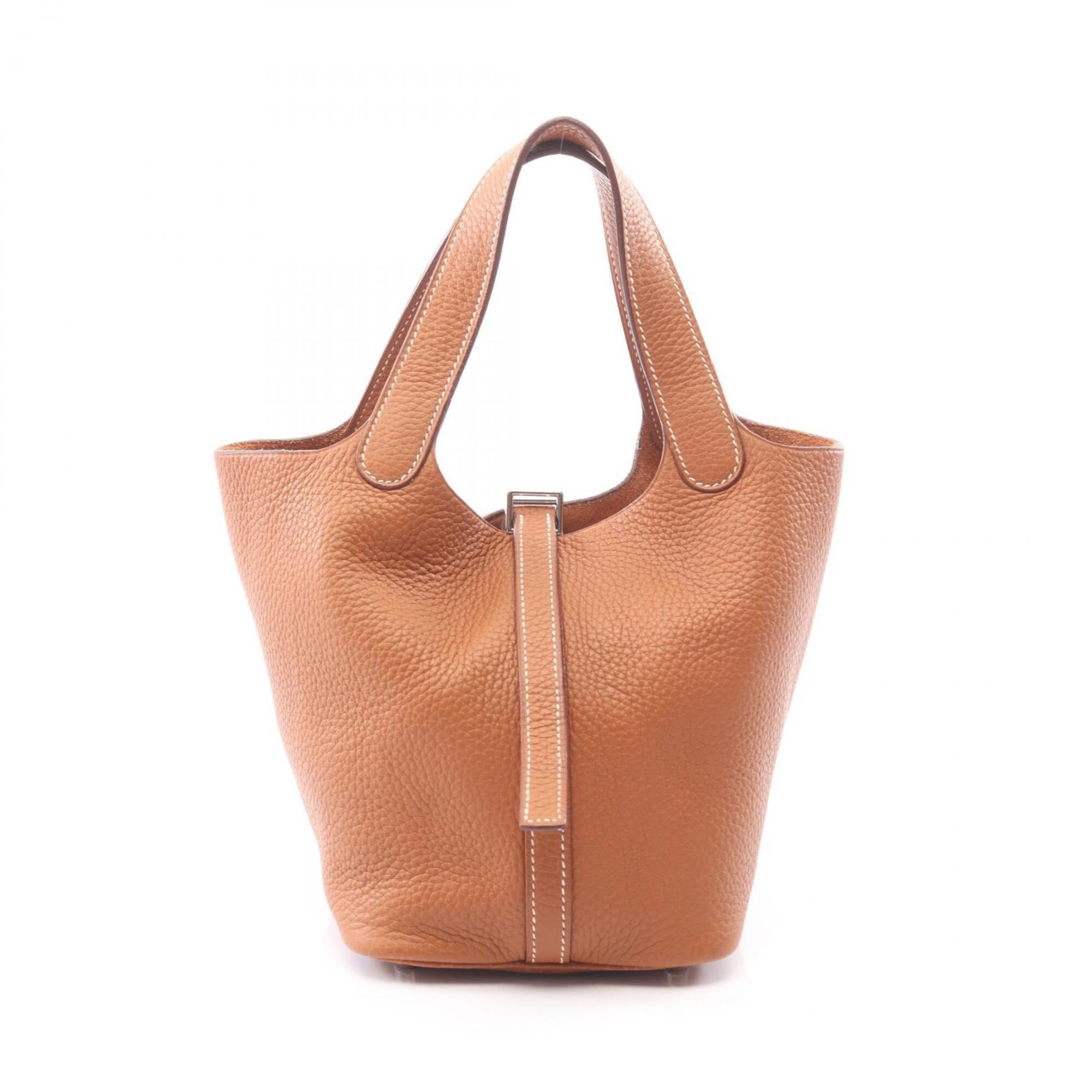 Hermes Brown Taurillon Clemence Leather Handbag (Pre-Owned)