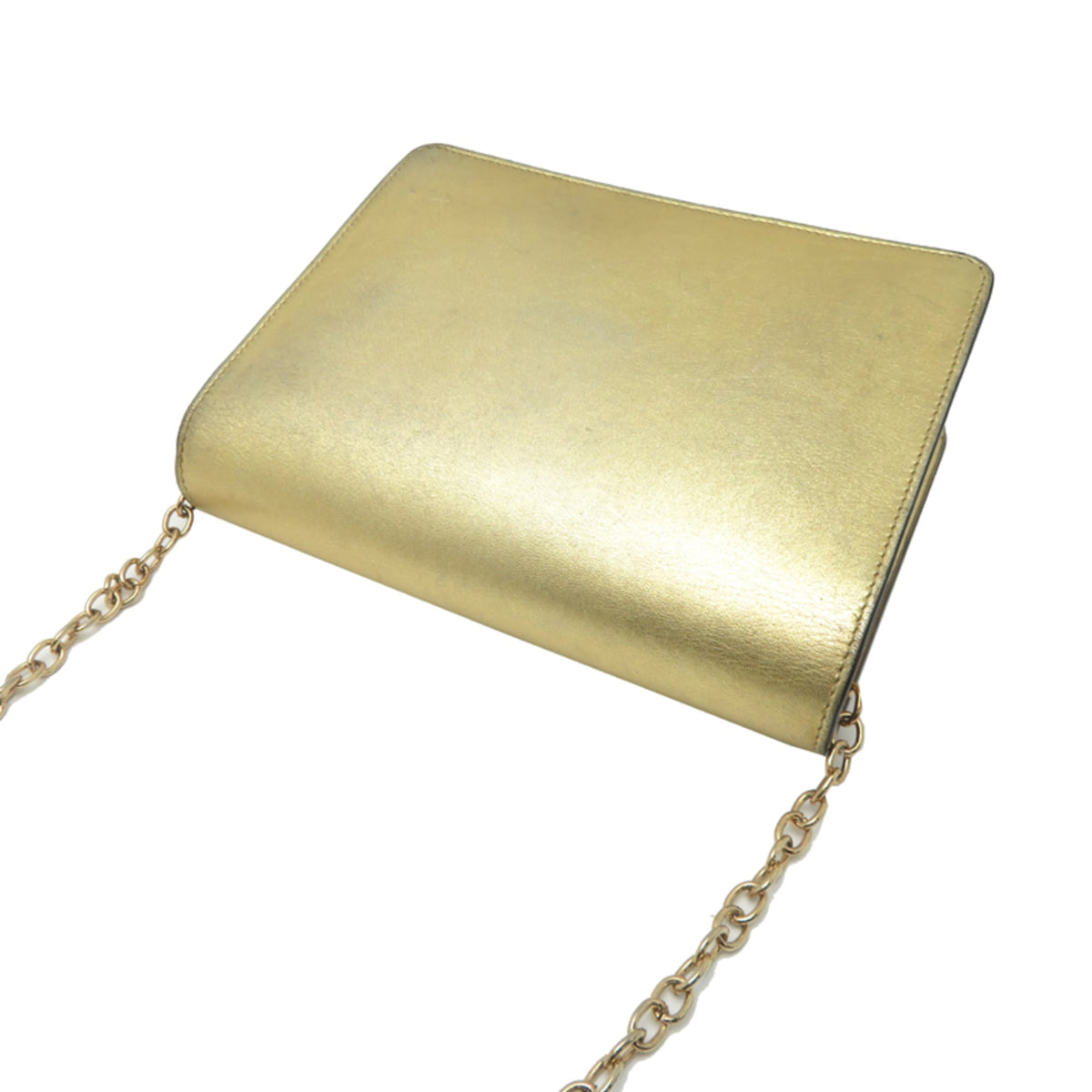 Versace Gold Leather Shoulder Bag (Pre-Owned)