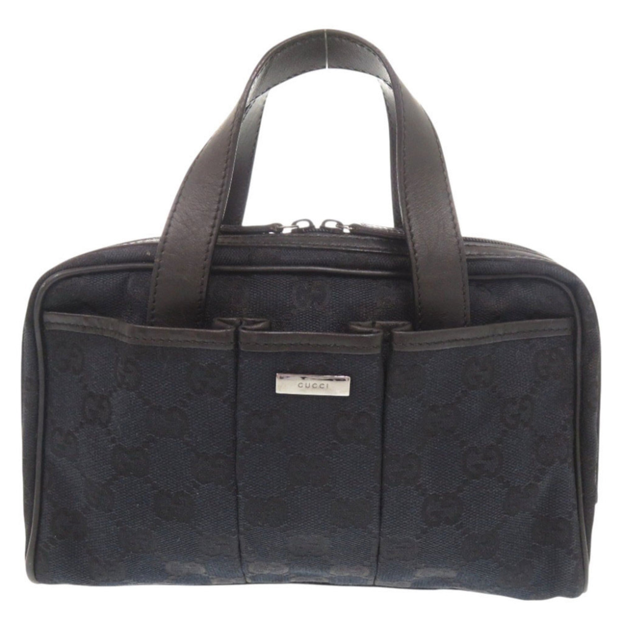 Gucci Black Gg Canvas Handbag (Pre-Owned)