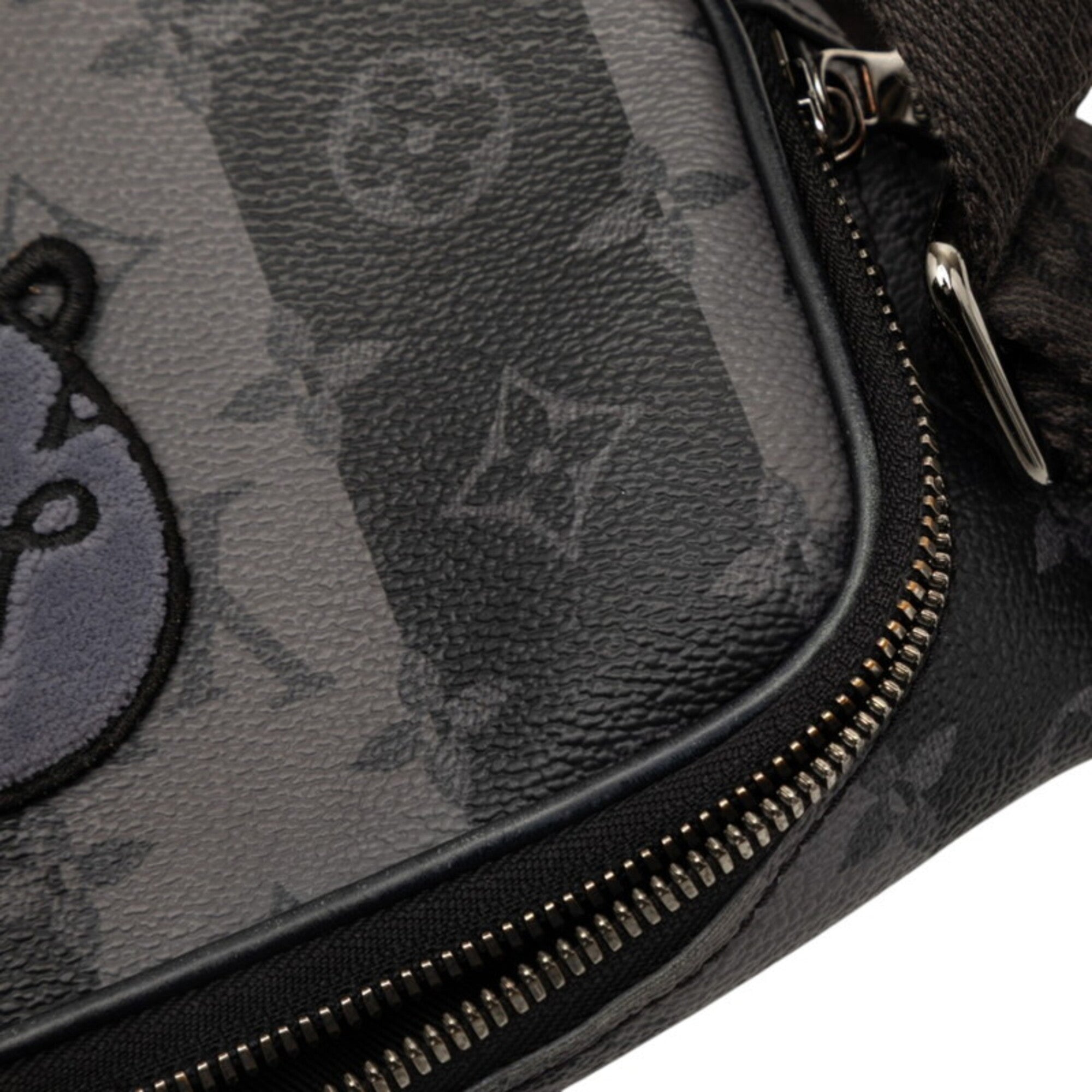 Louis Vuitton Black Gray Pvc Sling Bag (Pre-Owned)