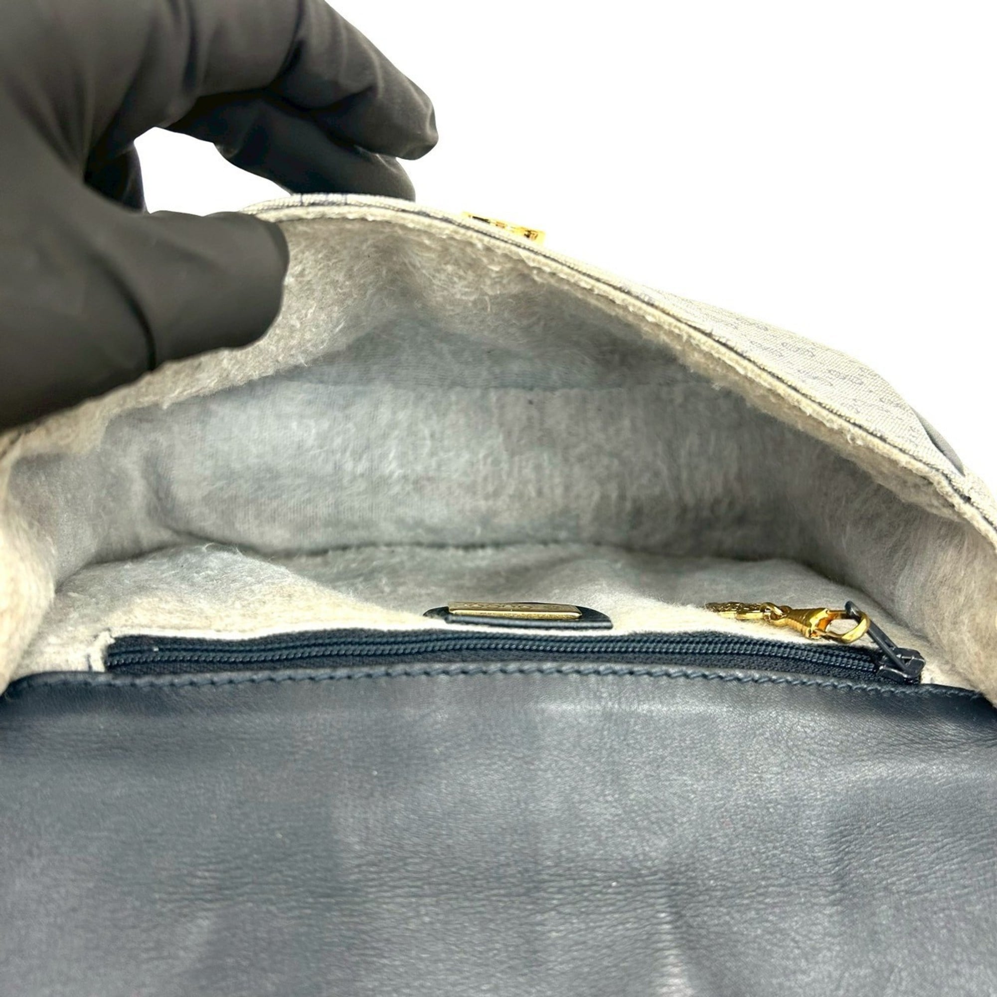 Gucci Navy Leather Pvc Pochette Shoulder Bag (Pre-Owned)