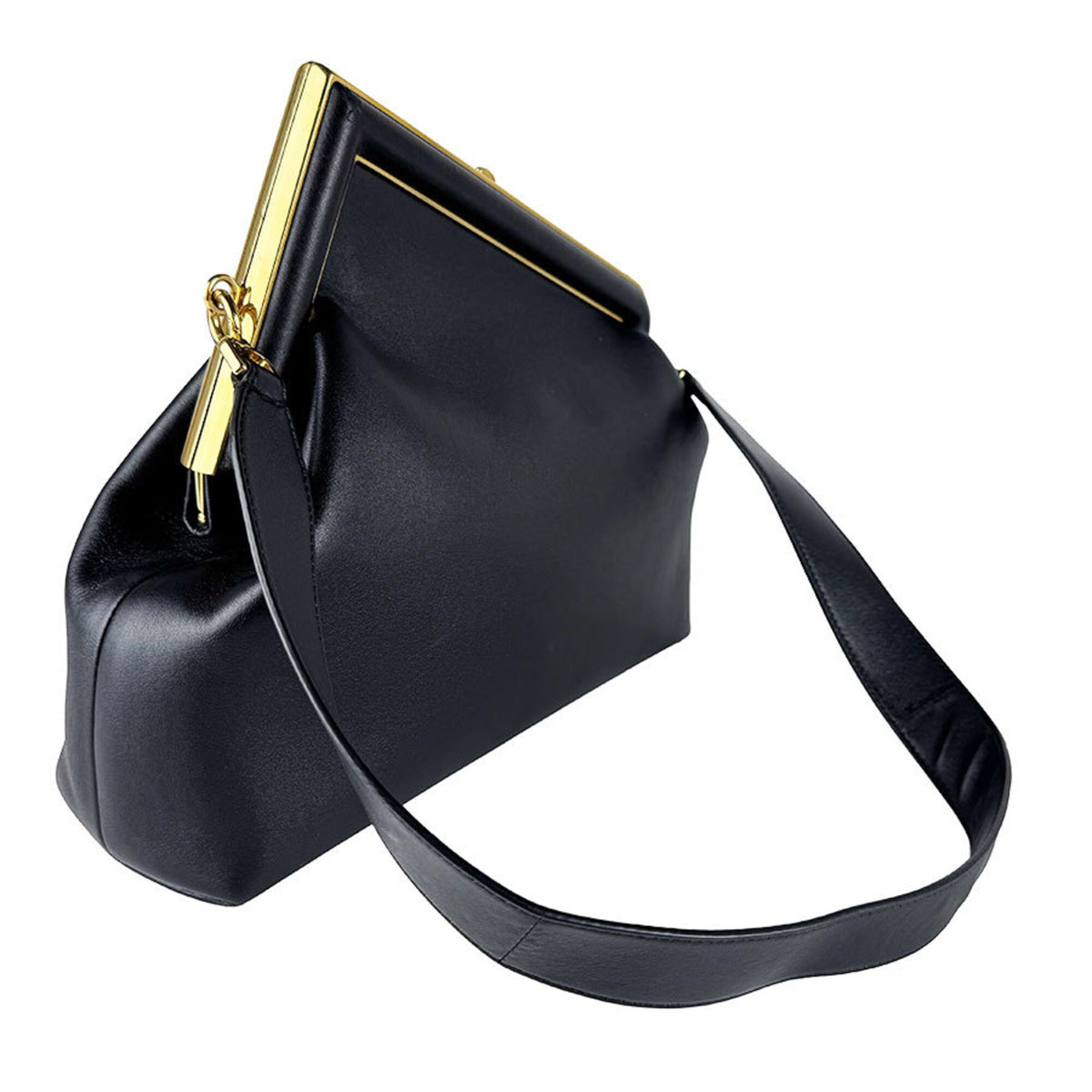 Fendi Black Leather Shoulder Bag (Pre-Owned)