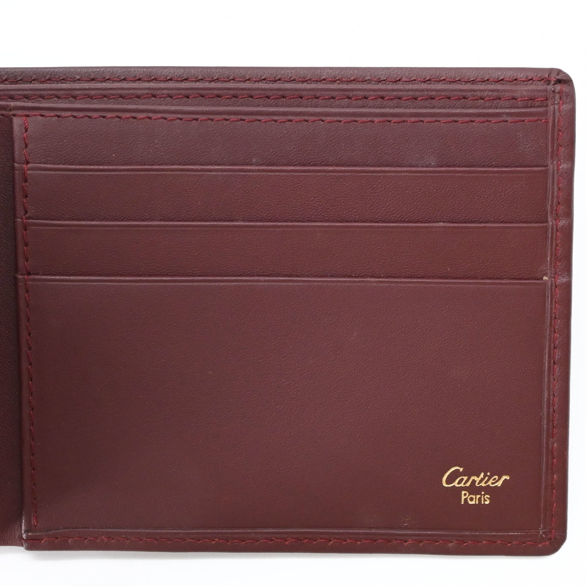Cartier Must Bordeaux Leather Wallet (Bi-Fold) (Pre-Owned)