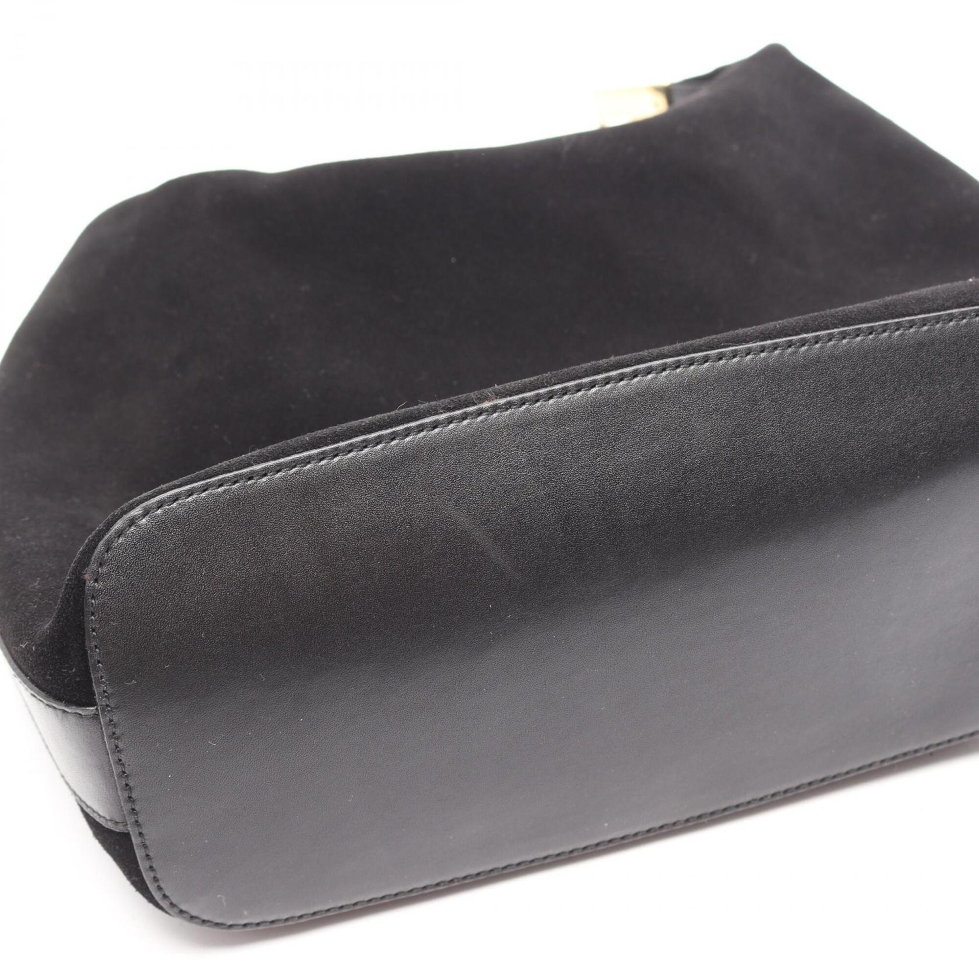 Gucci Black Suede Leather Handbag Shoulder Bag (Pre-Owned)