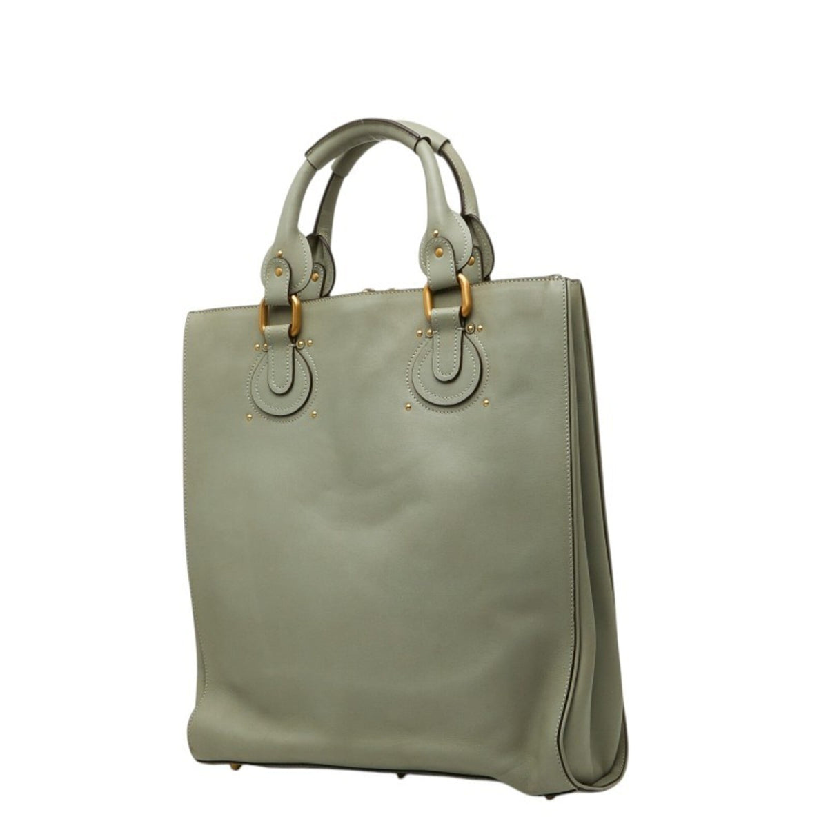 Chloé Green Leather Handbag Tote Bag (Pre-Owned)