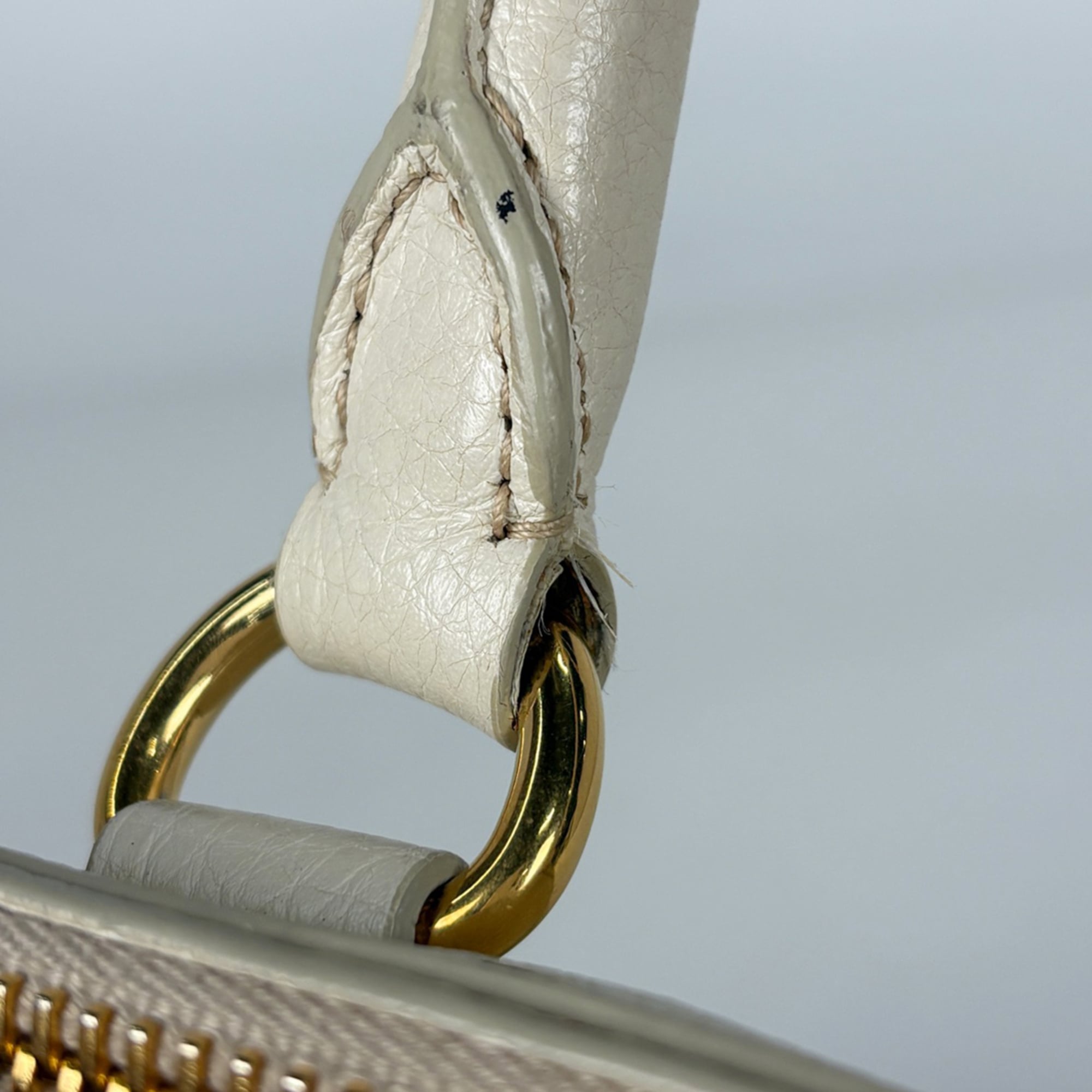 Prada Ivory Leather Handbag Tote Bag (Pre-Owned)