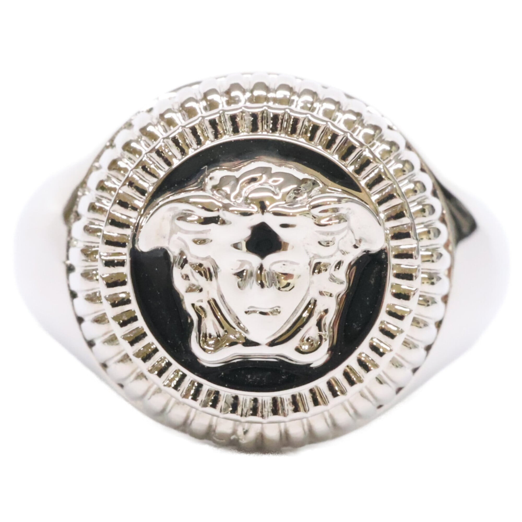 Versace Silver Metal Band Ring (Pre-Owned)