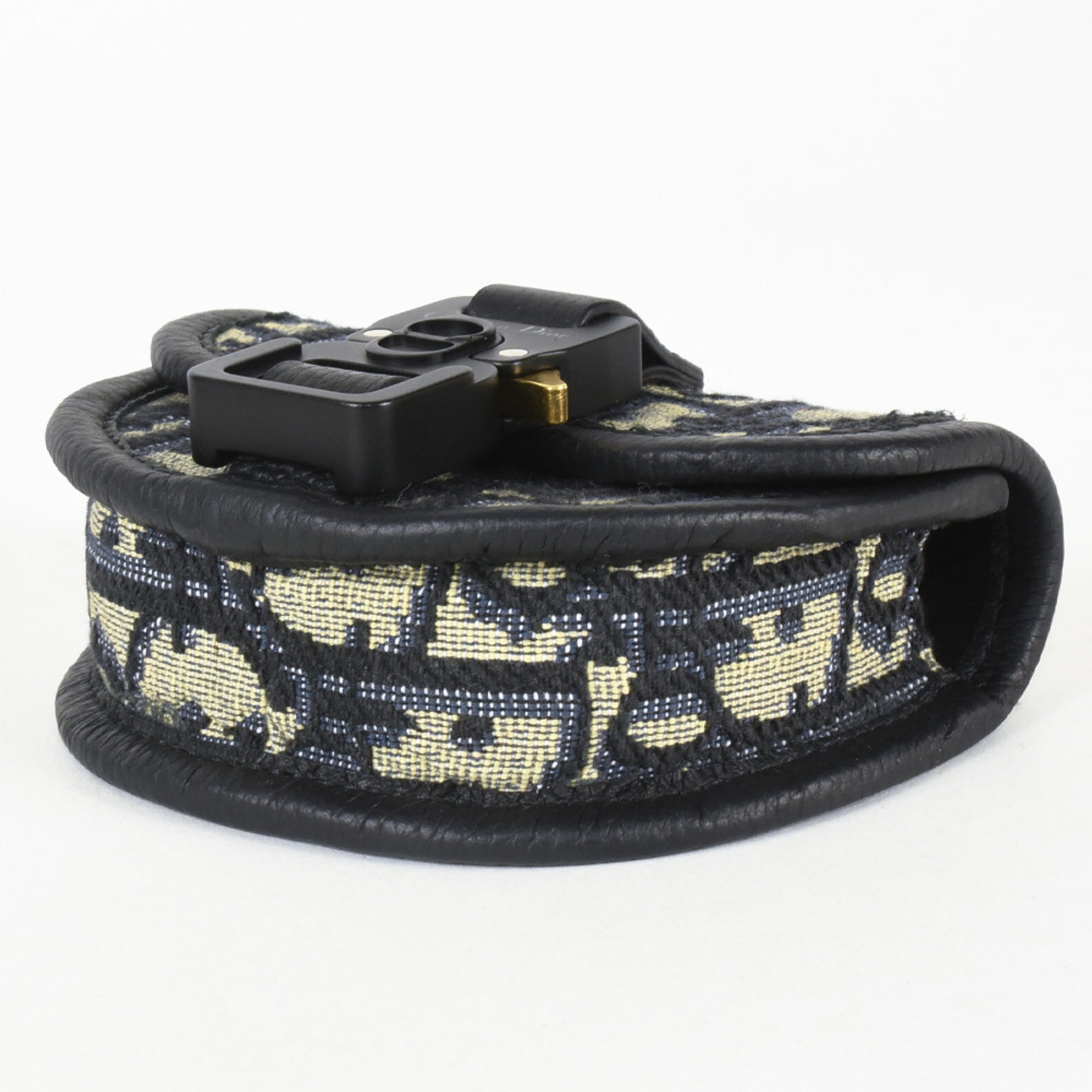 Christian Dior Trotter Navy Jacquard Leather Pouch (Pre-Owned)