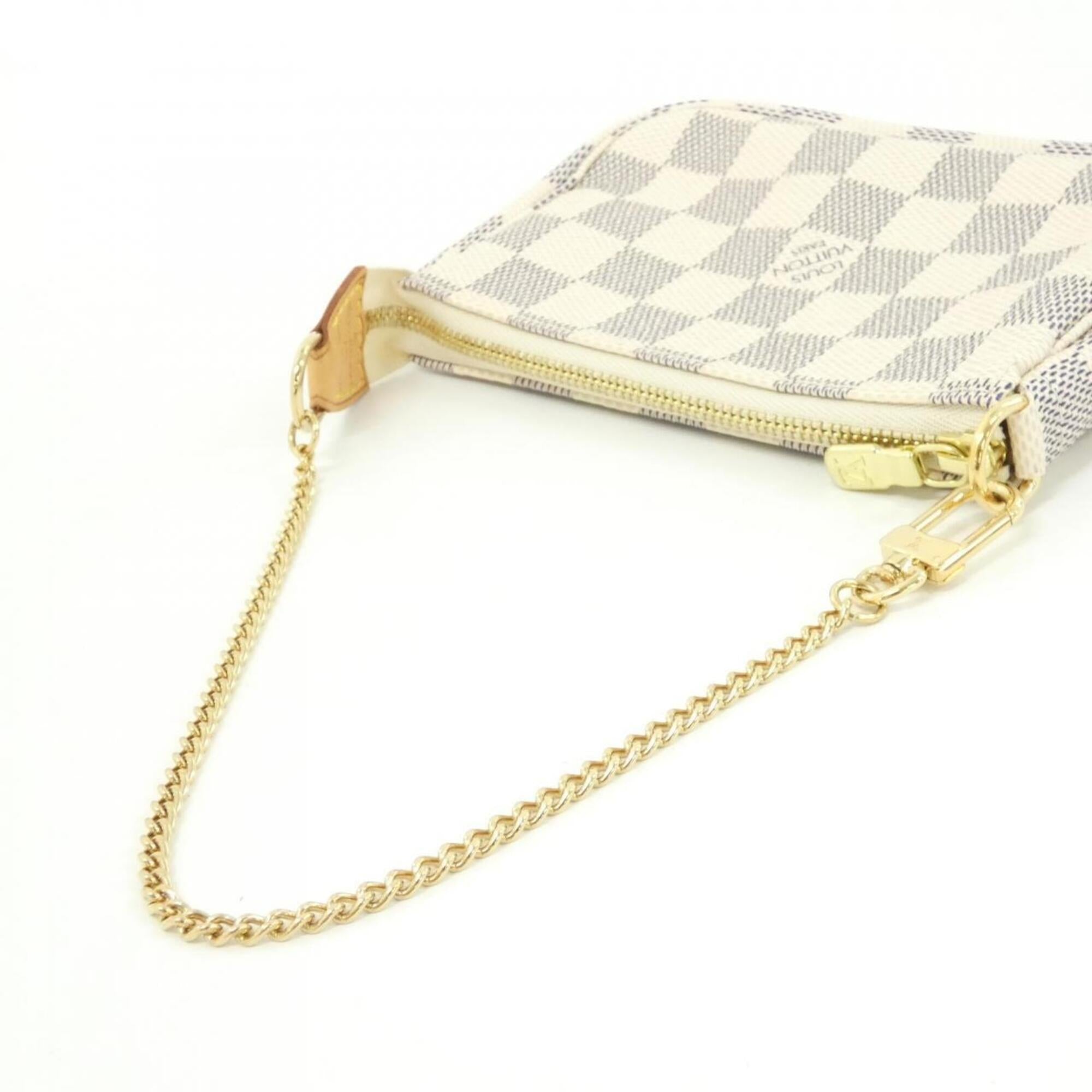 Louis Vuitton Azur White Coated Canvas Pochette Pouch (Pre-Owned)