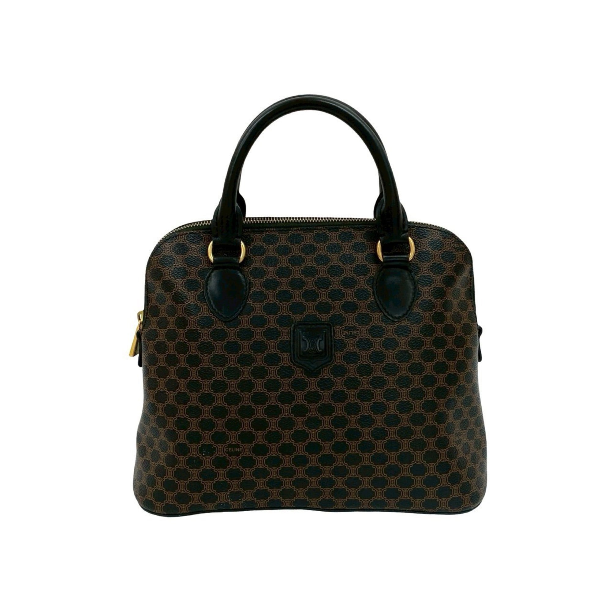 Celine Black Brown Leather Pvc Handbag Tote Bag (Pre-Owned)