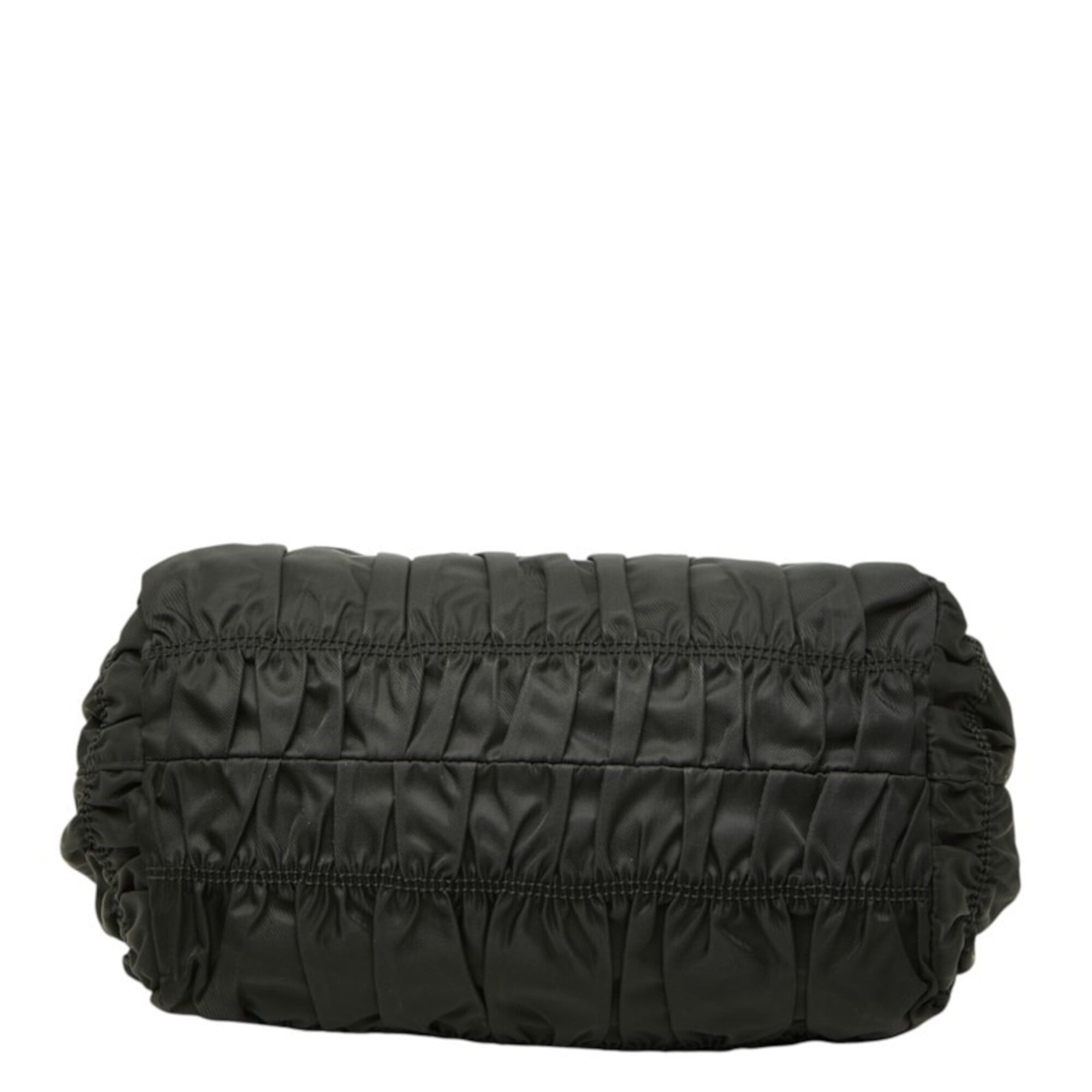 Prada Black Nylon Leather Handbag (Pre-Owned)