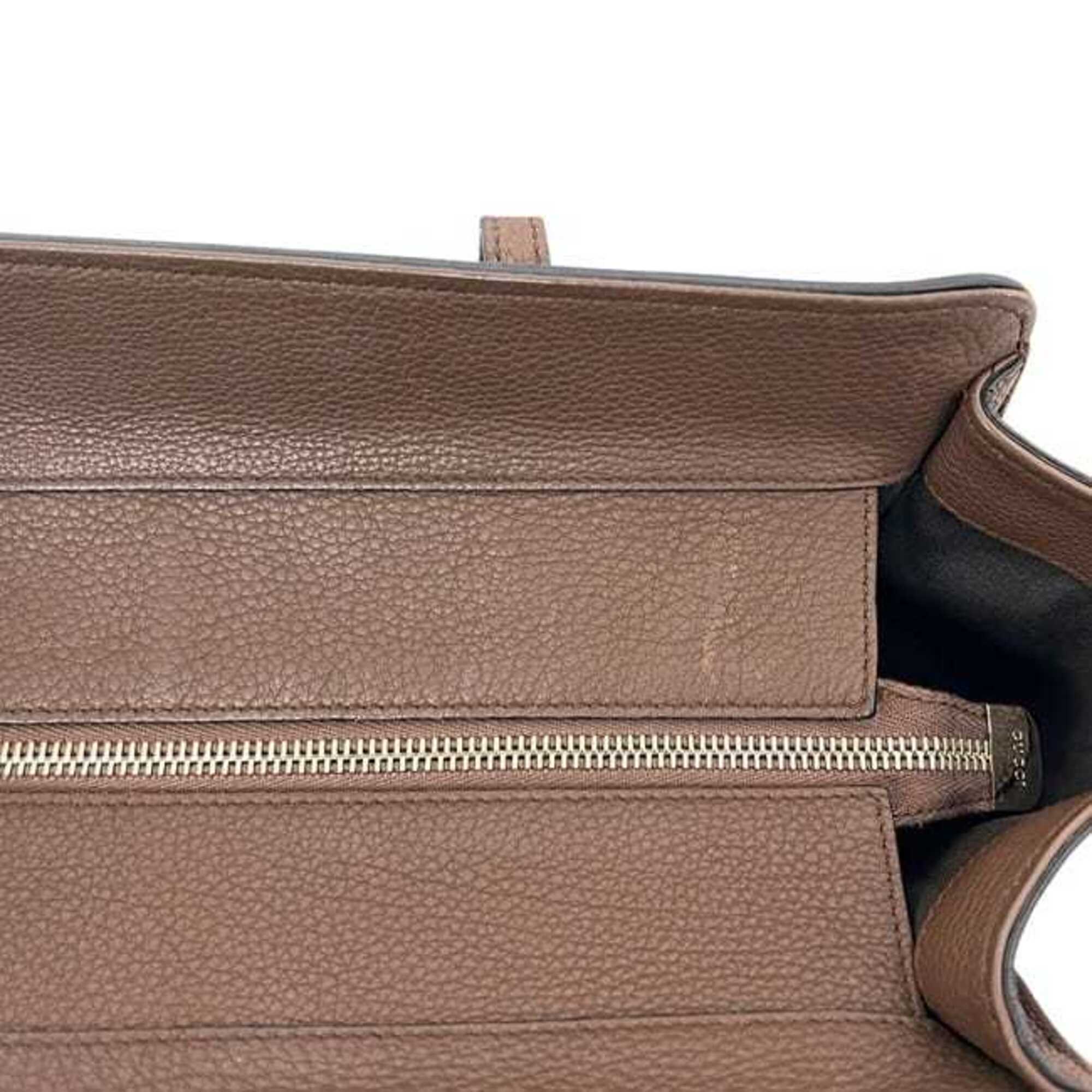Gucci Brown Leather Tote Bag (Pre-Owned)