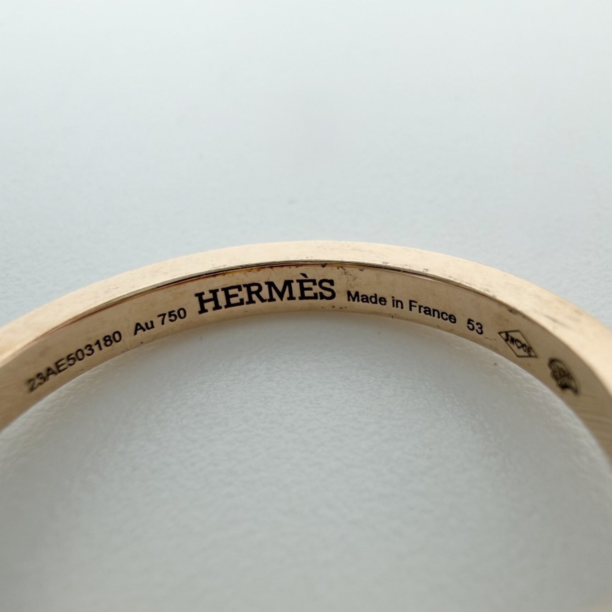 Hermes Pink Gold (18K) Band Ring (Pre-Owned)