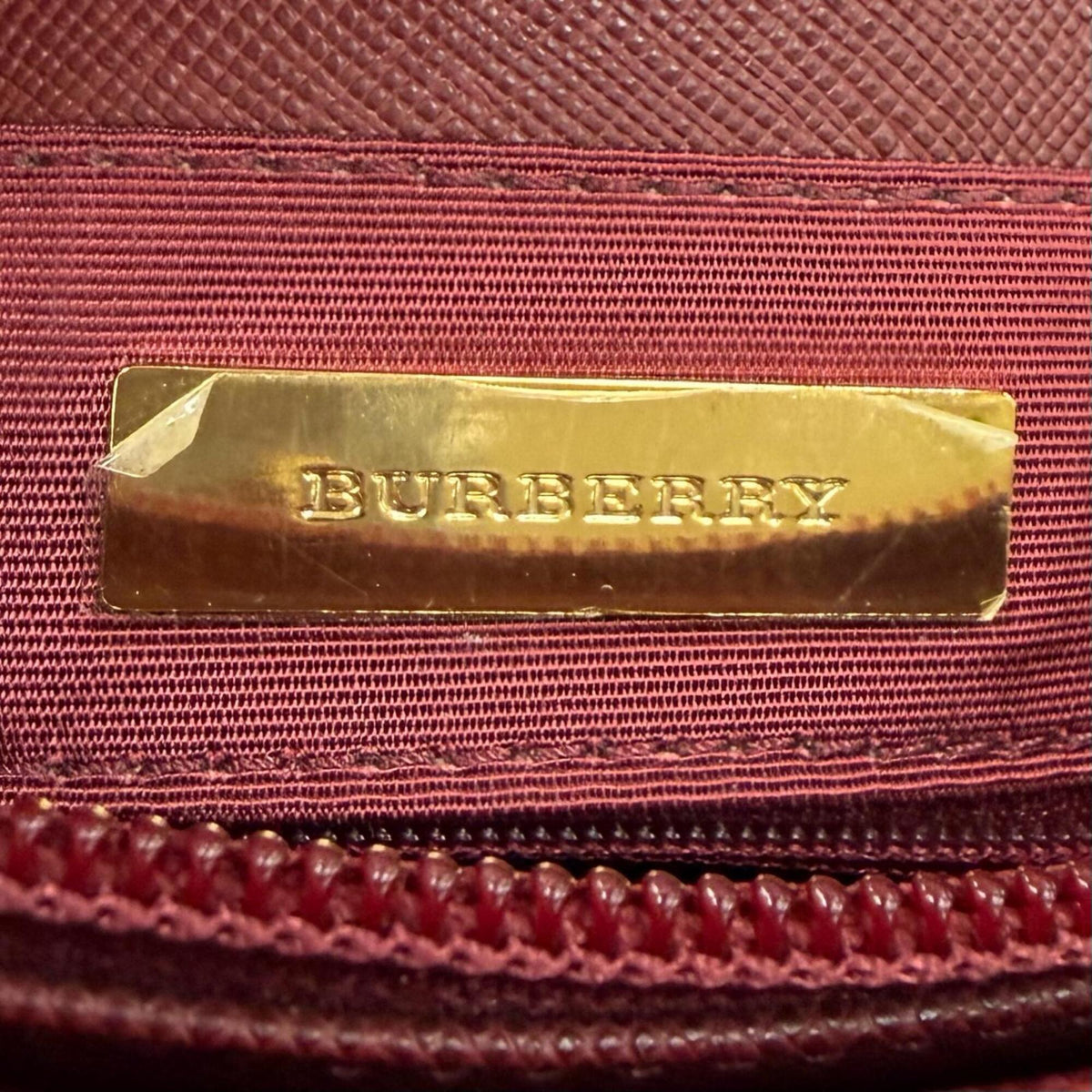 Burberry Beige Bordeaux Leather Tote Bag (Pre-Owned)