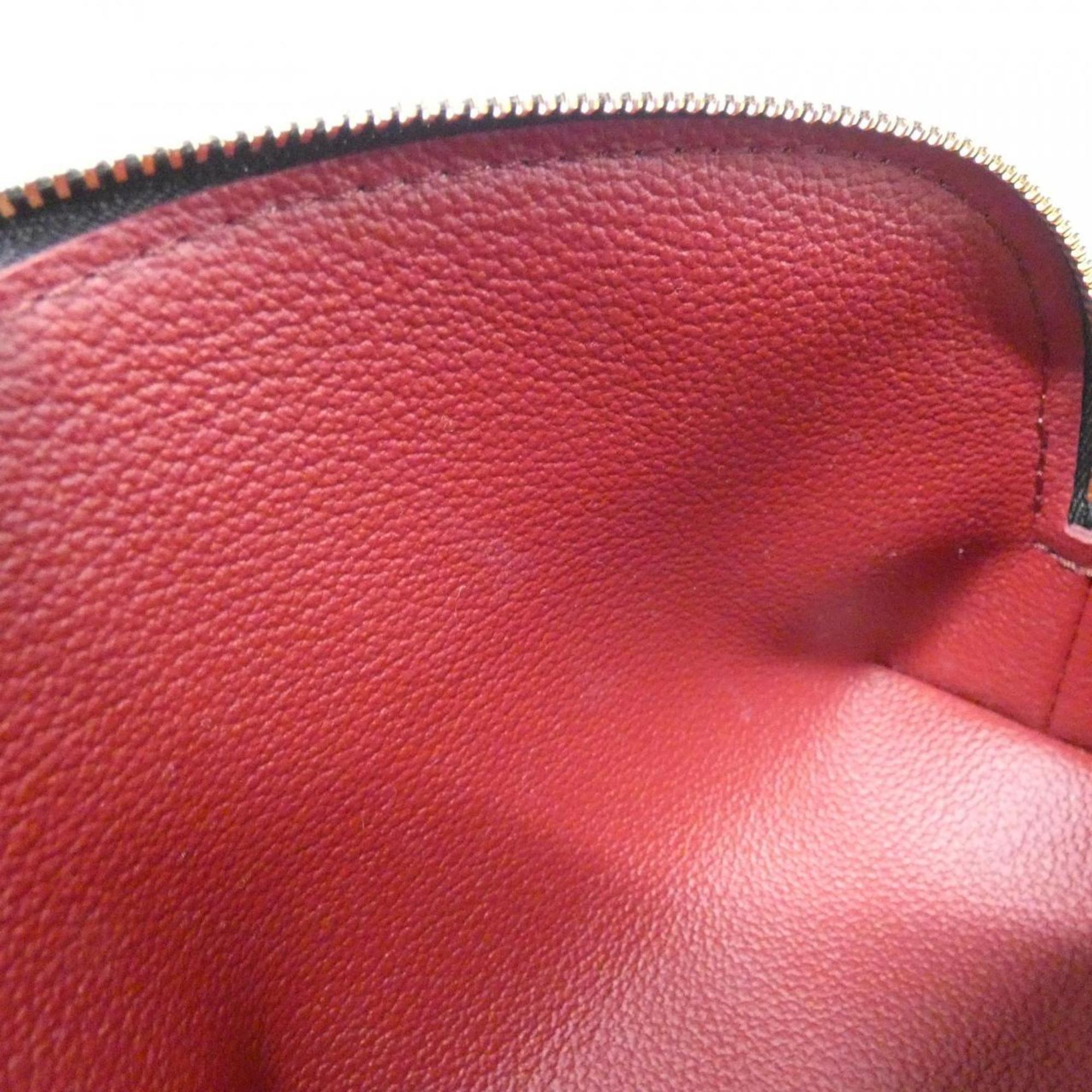 Louis Vuitton Beige Black Leather Pochette Pouch (Pre-Owned)