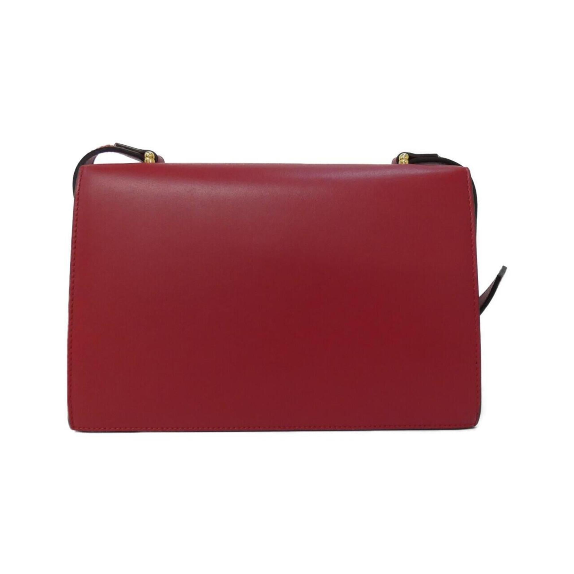 Gucci Red Color Leather Shoulder Bag (Pre-Owned)