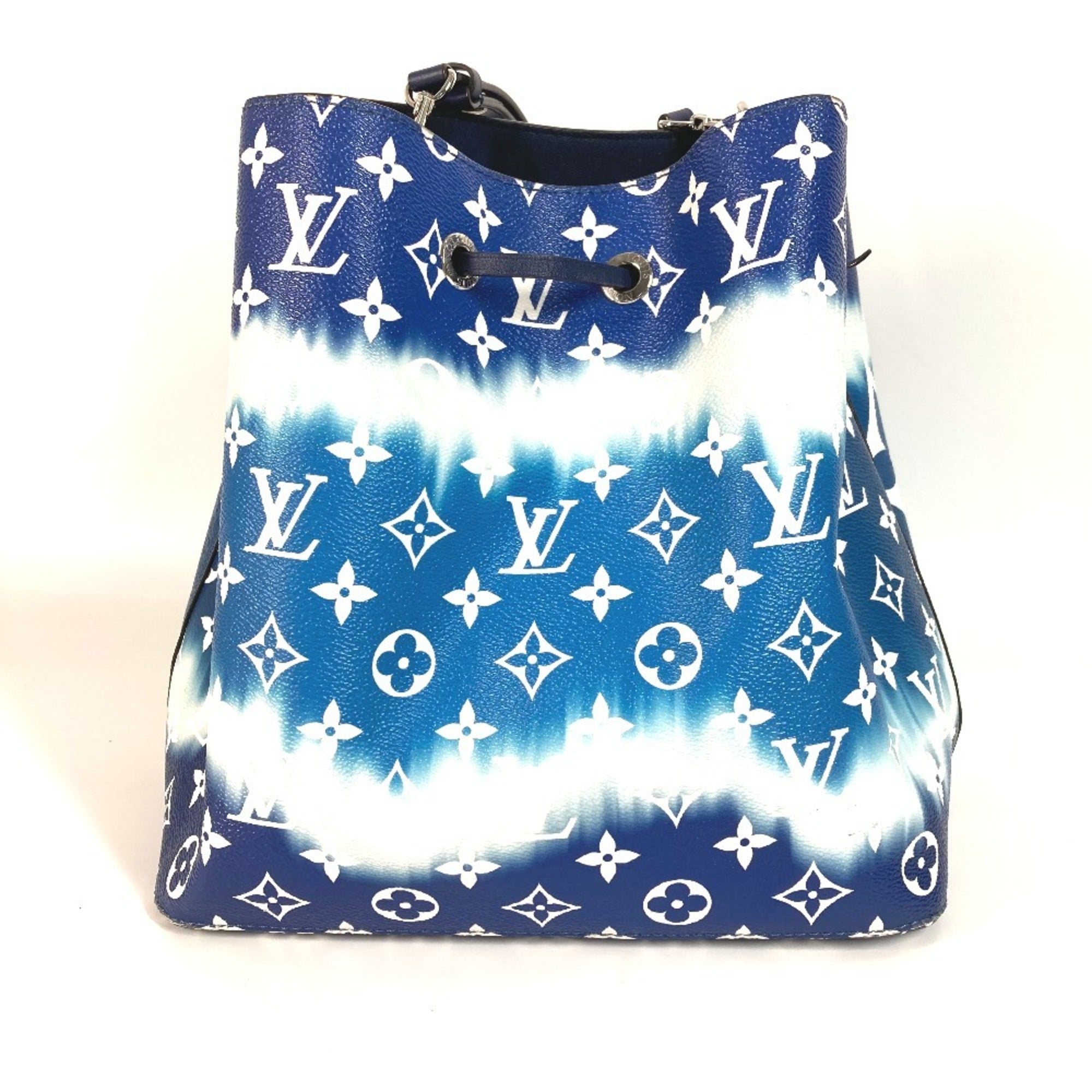 Louis Vuitton Blue White Leather Shoulder Bag (Pre-Owned)