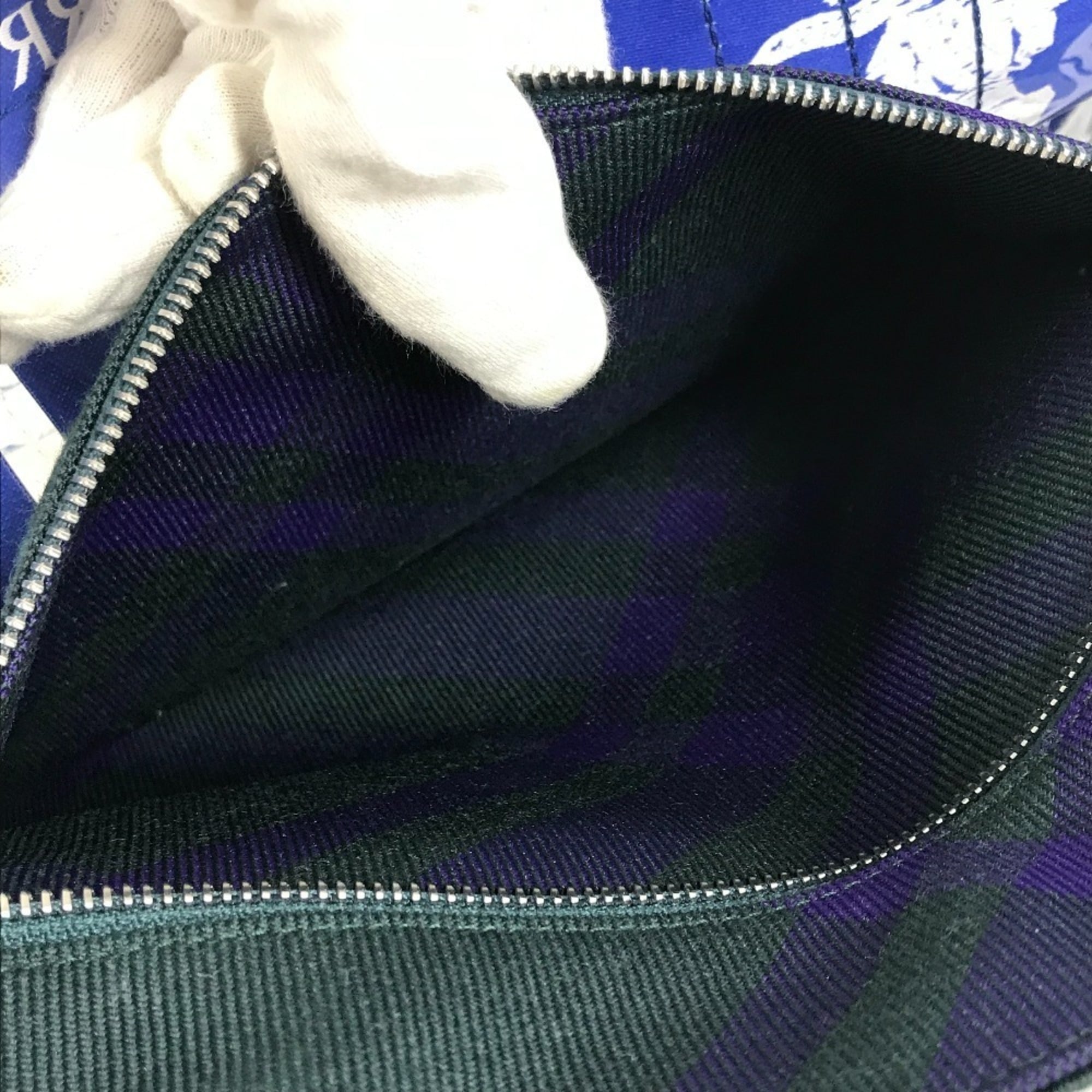 Burberry Blue Clear Yellow Vinyl Shoulder Bag Tote Bag (Pre-Owned)