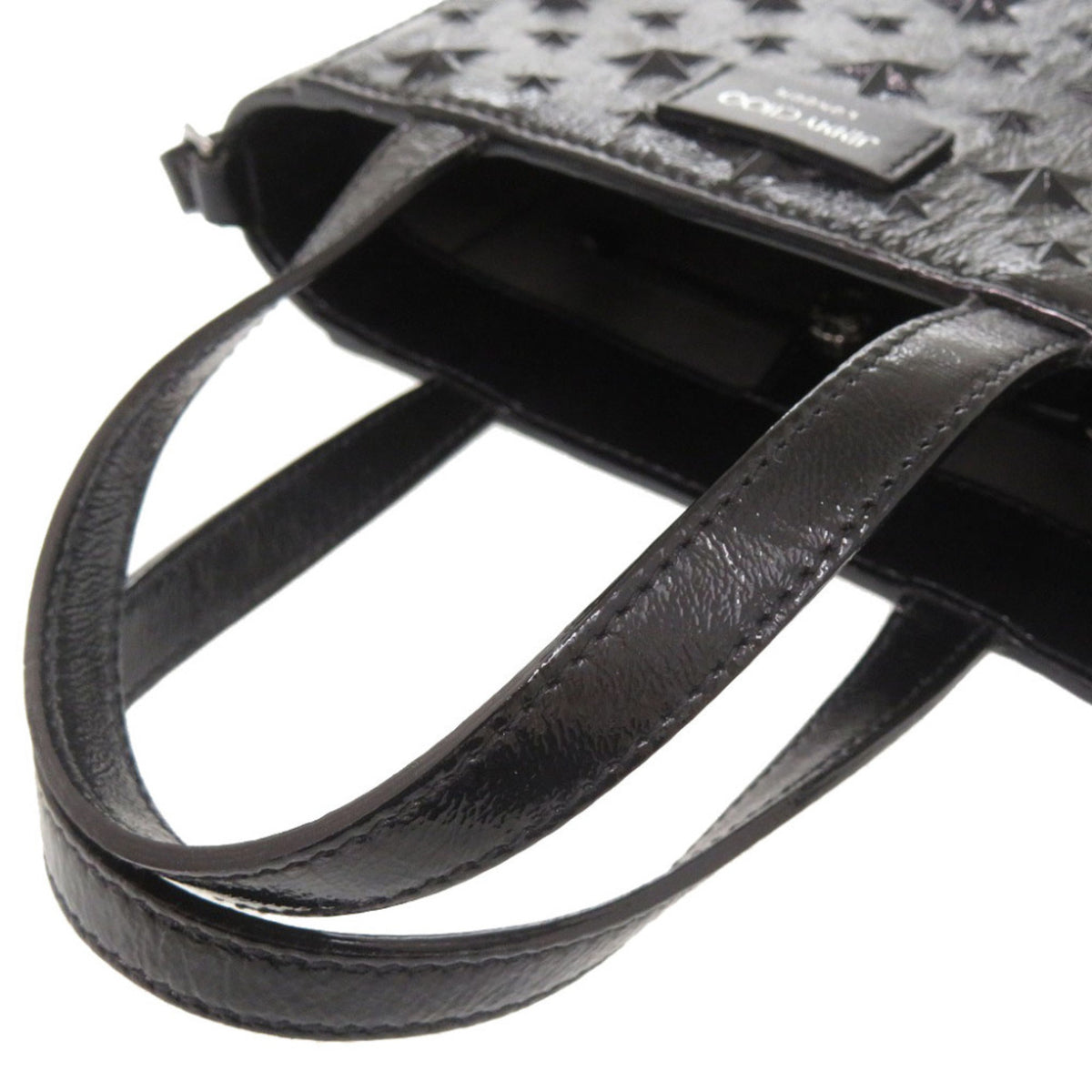 Jimmy Choo Black Patent Leather Handbag Shoulder Bag (Pre-Owned)