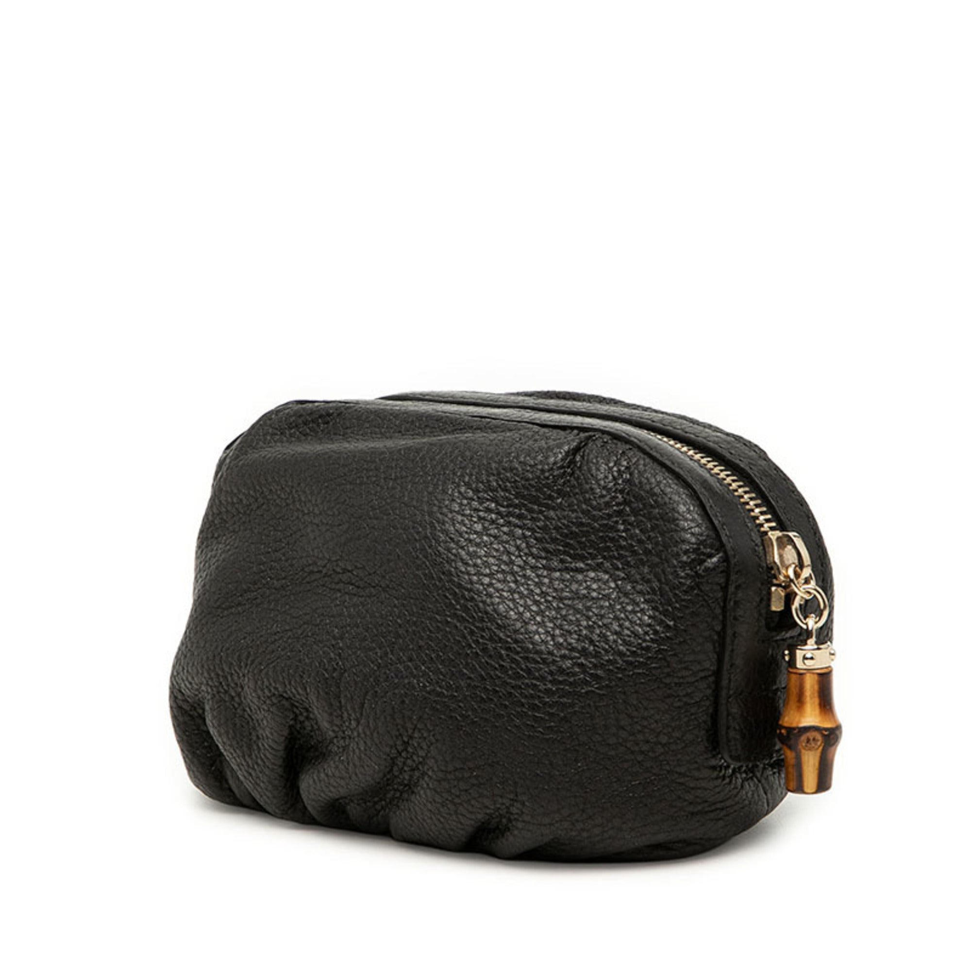 Gucci Black Leather Pouch Wash Bag (Pre-Owned)
