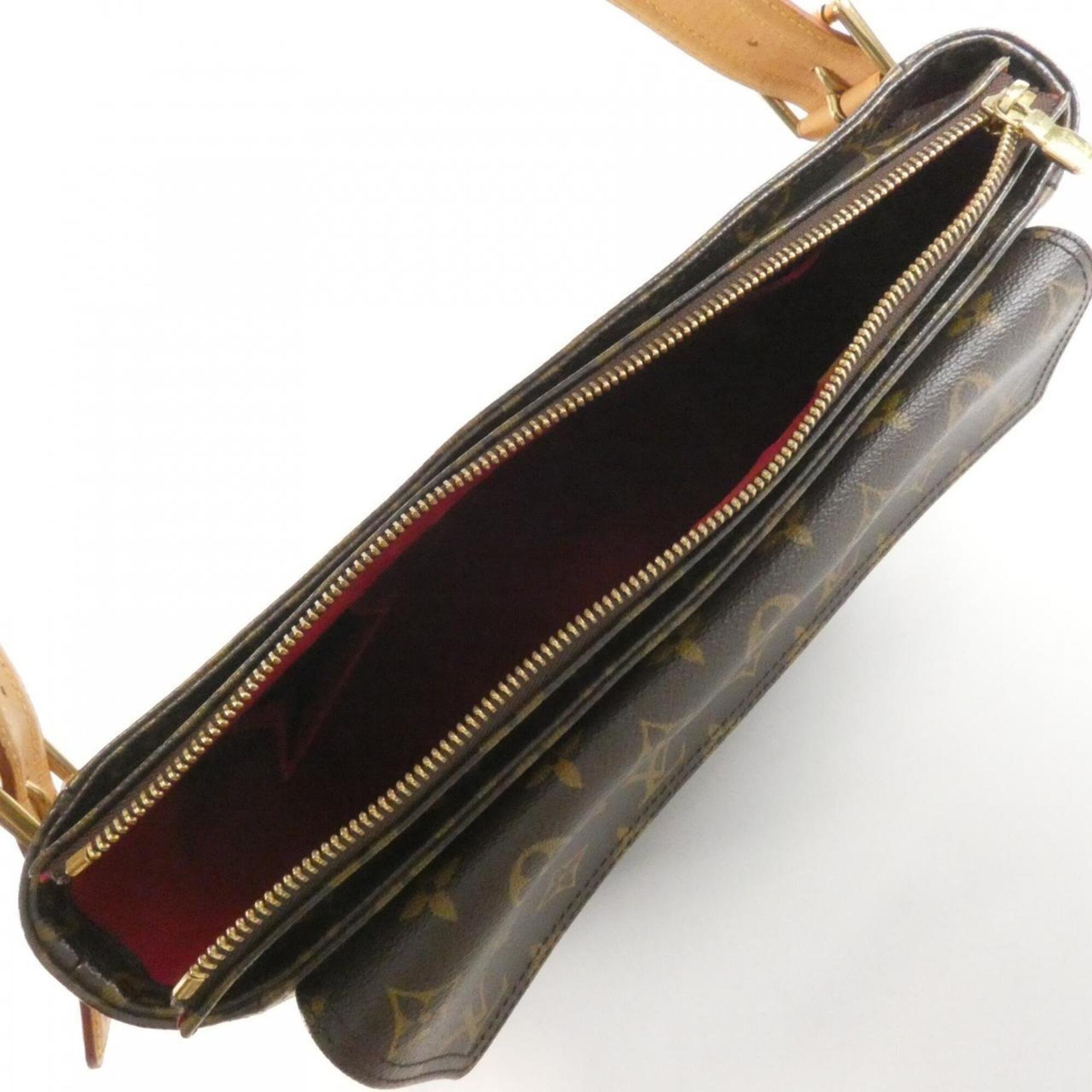 Louis Vuitton Marron Coated Canvas Shoulder Bag (Pre-Owned)