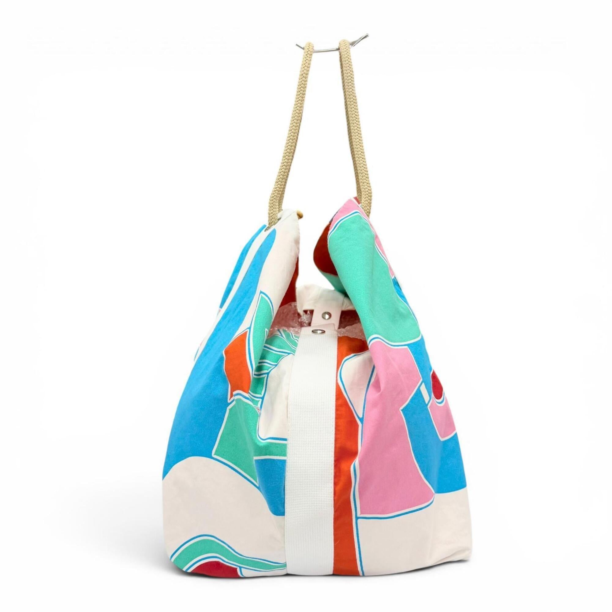 Hermes Multi-Color Cotton Beach Bag Tote Bag (Pre-Owned)