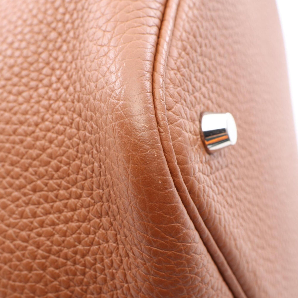 Hermes Brown Gold Taurillon Clemence Leather Leather Handbag (Pre-Owned)