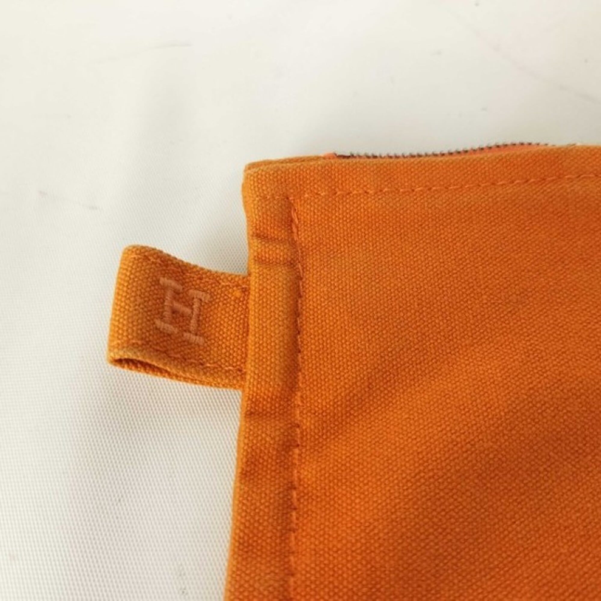 Hermes Orange Canvas Pouch (Pre-Owned)