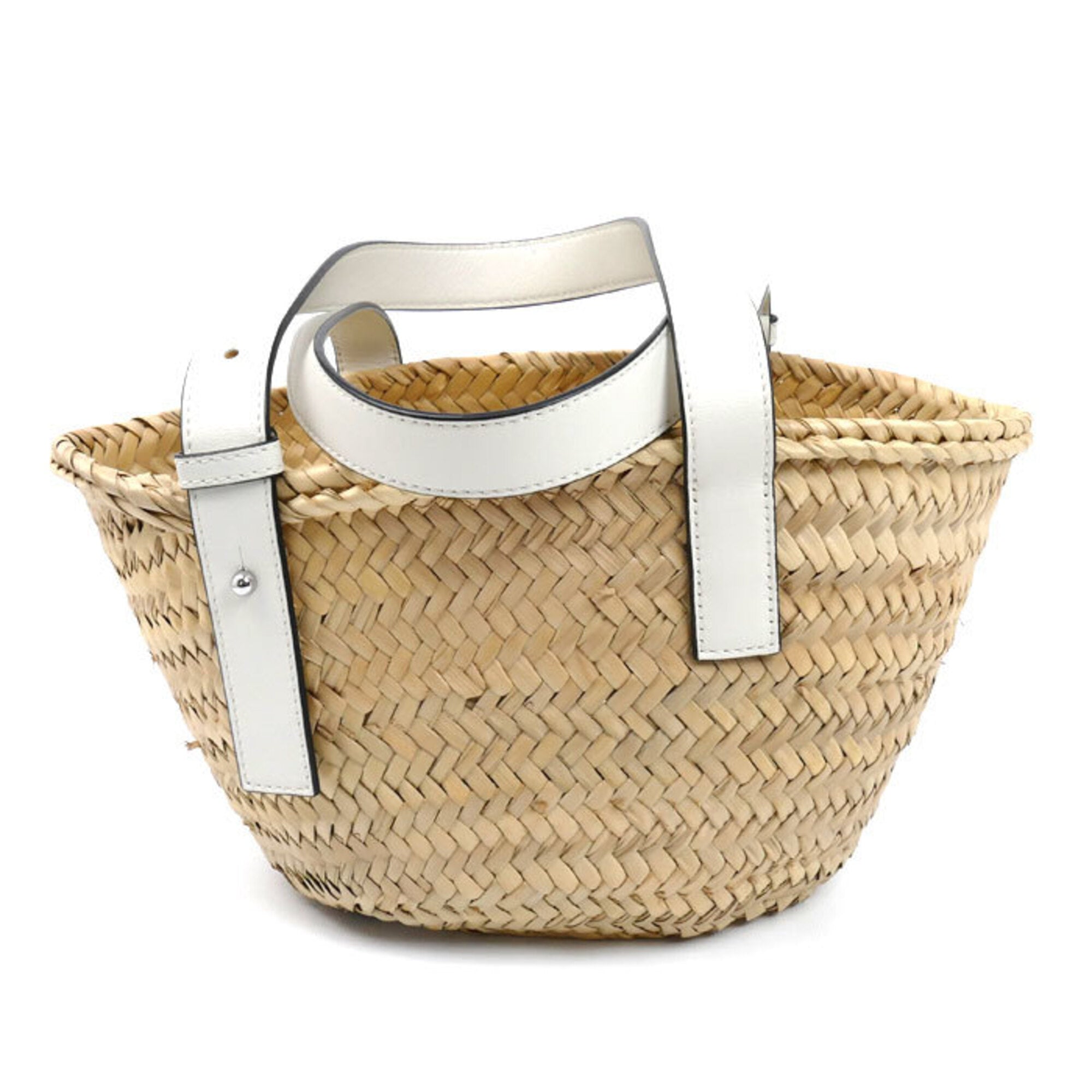 Loewe White Leather Basket Handbag (Pre-Owned)