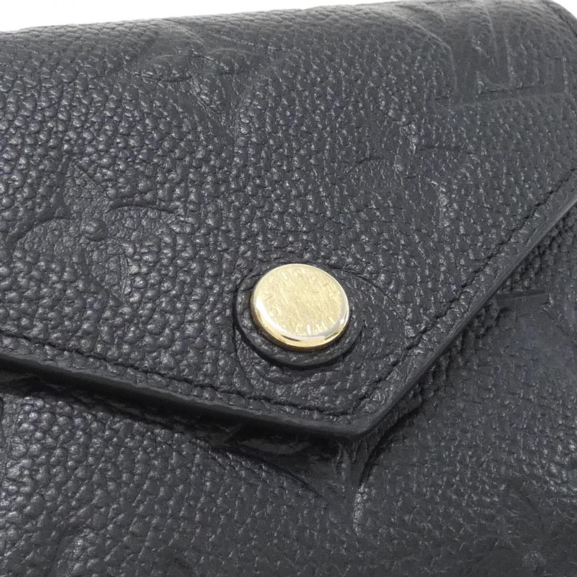 Louis Vuitton Black Leather Wallet (Tri-Fold) (Pre-Owned)