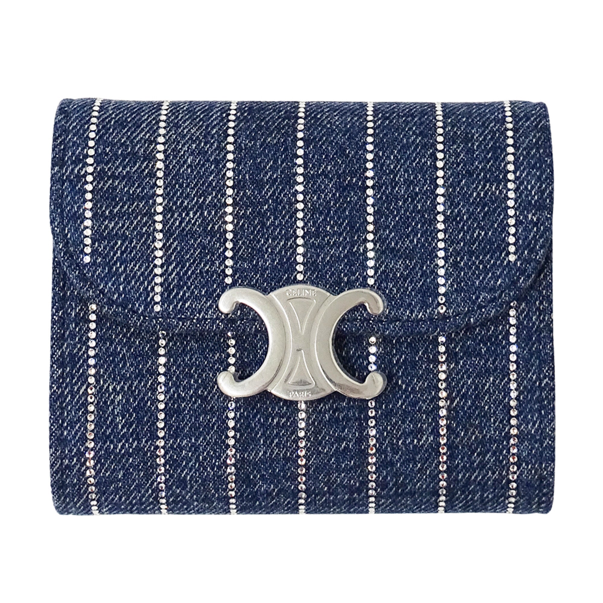 Celine Blue Denim Wallet (Tri-Fold) (Pre-Owned)
