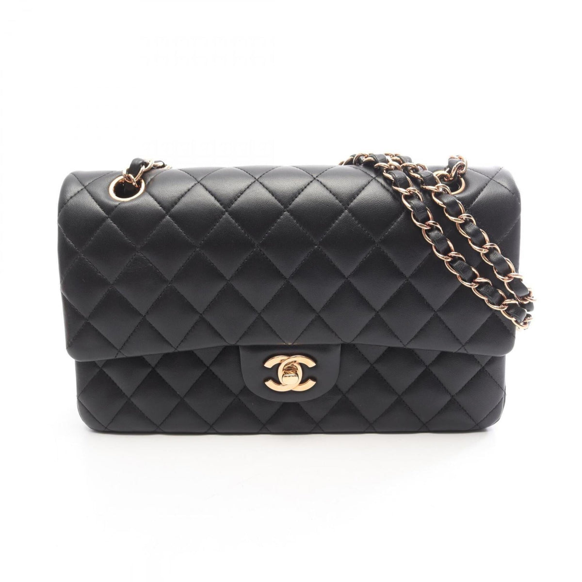 Chanel Matelasse Black Leather Handbag Shoulder Bag (Pre-Owned)