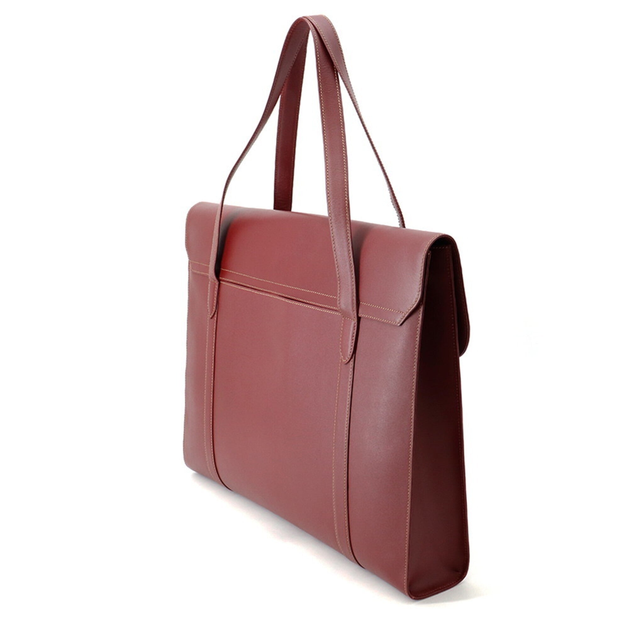 Cartier Must Bordeaux Leather Handbag Tote Bag (Pre-Owned)