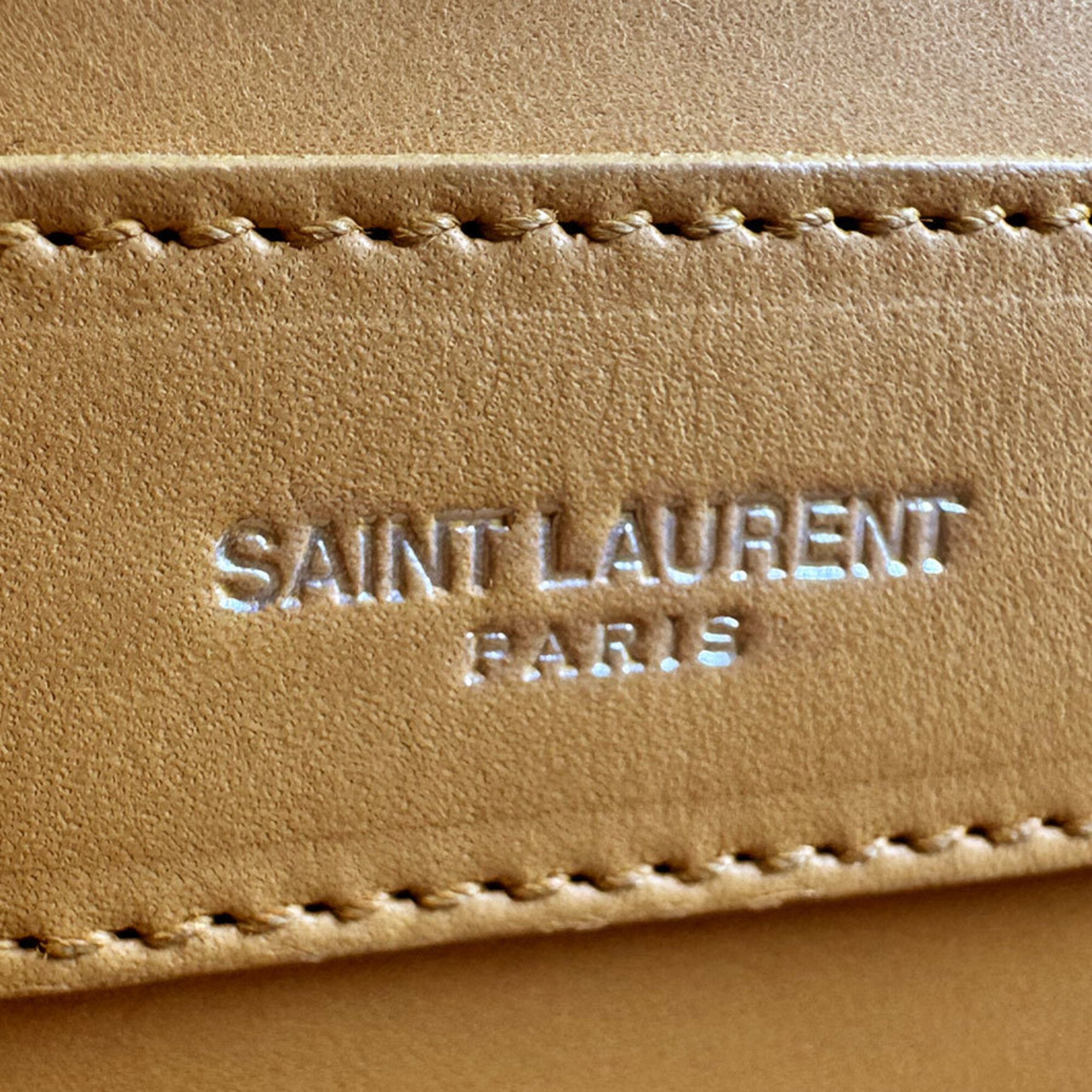 Saint Laurent Beige Leather Shoulder Bag (Pre-Owned)