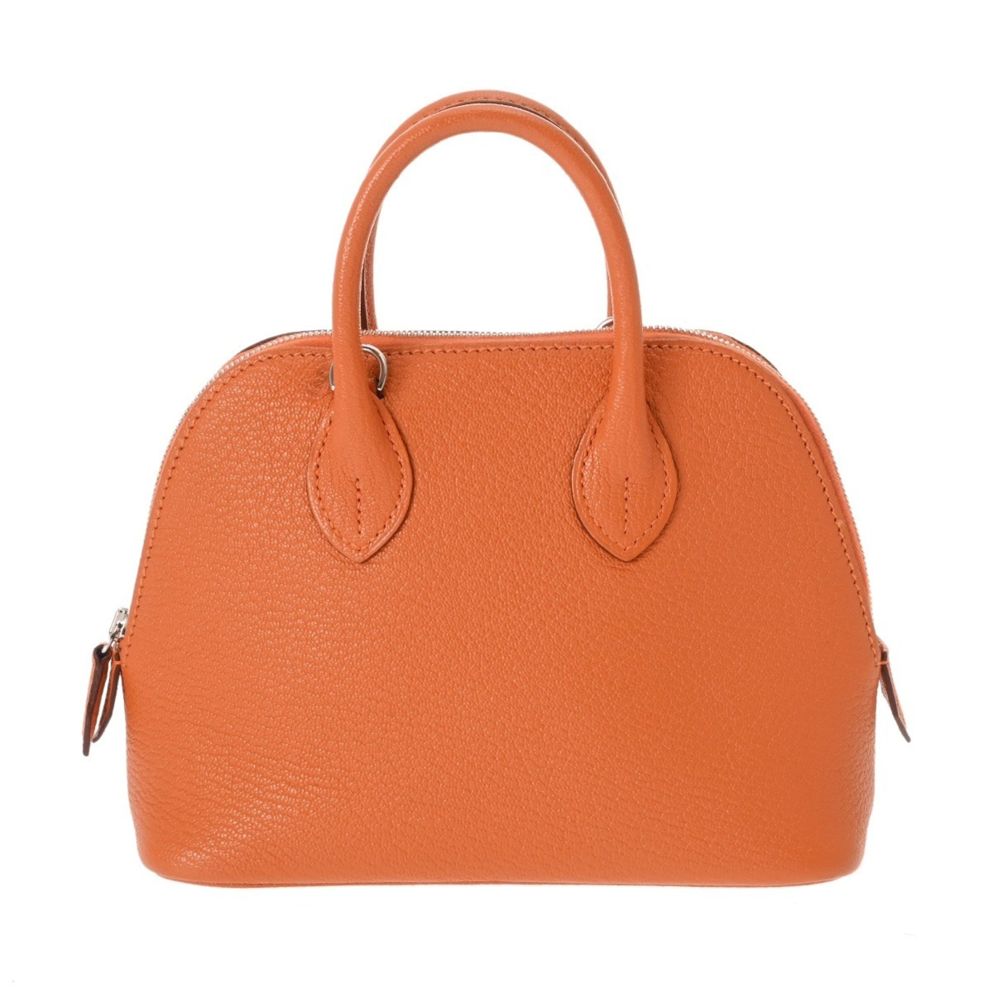 Hermes Orange Chevre Leather Handbag (Pre-Owned)
