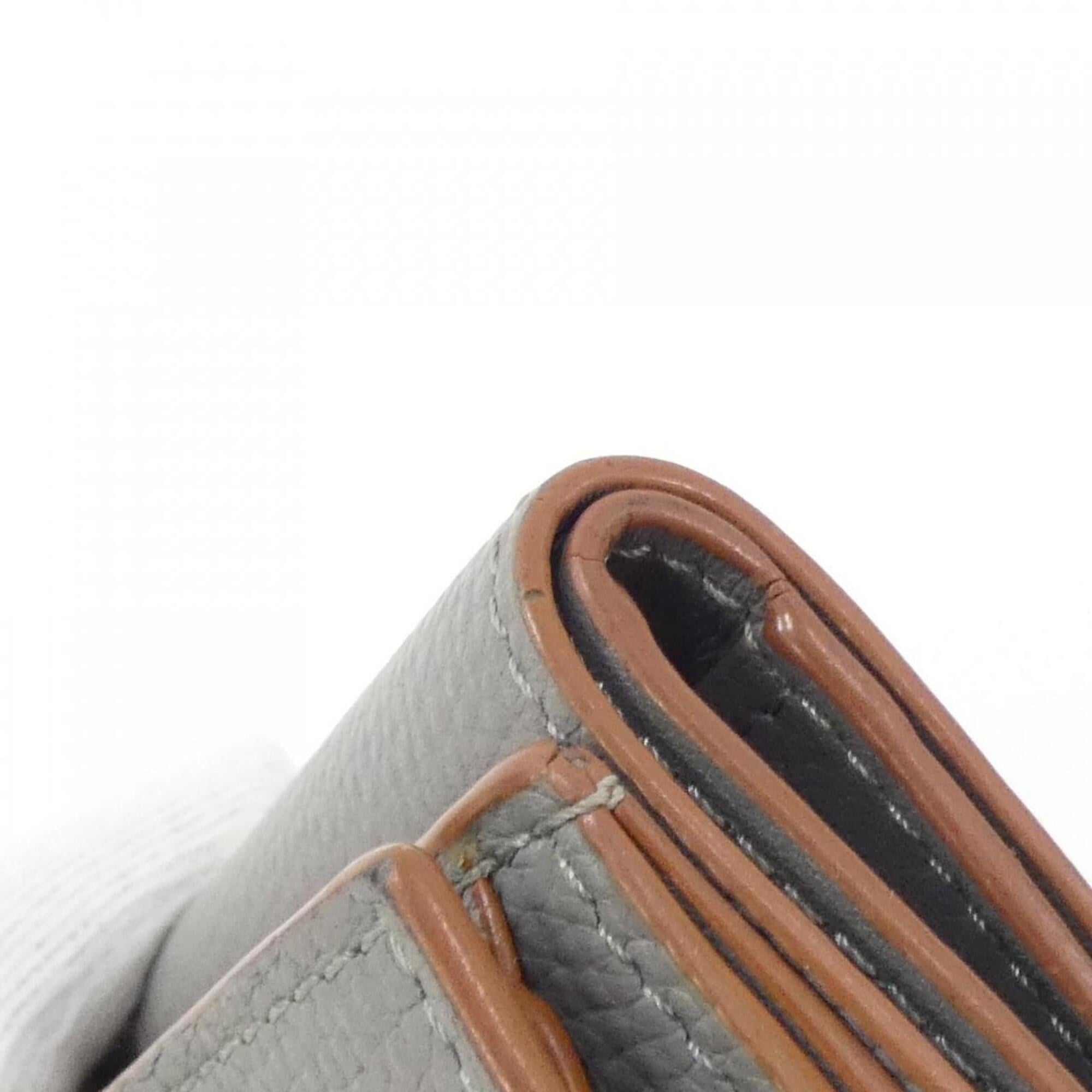 Loewe Gray Leather Wallet (Tri-Fold) (Pre-Owned)