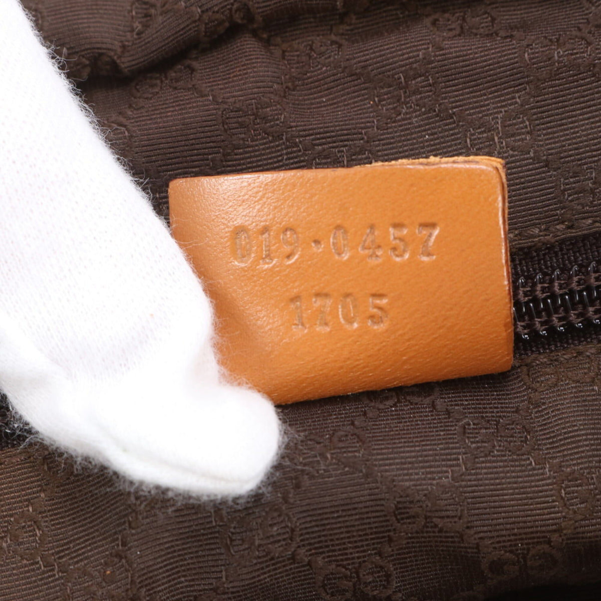 Gucci Brown Orange Leather Canvas Shoulder Bag Tote Bag (Pre-Owned)